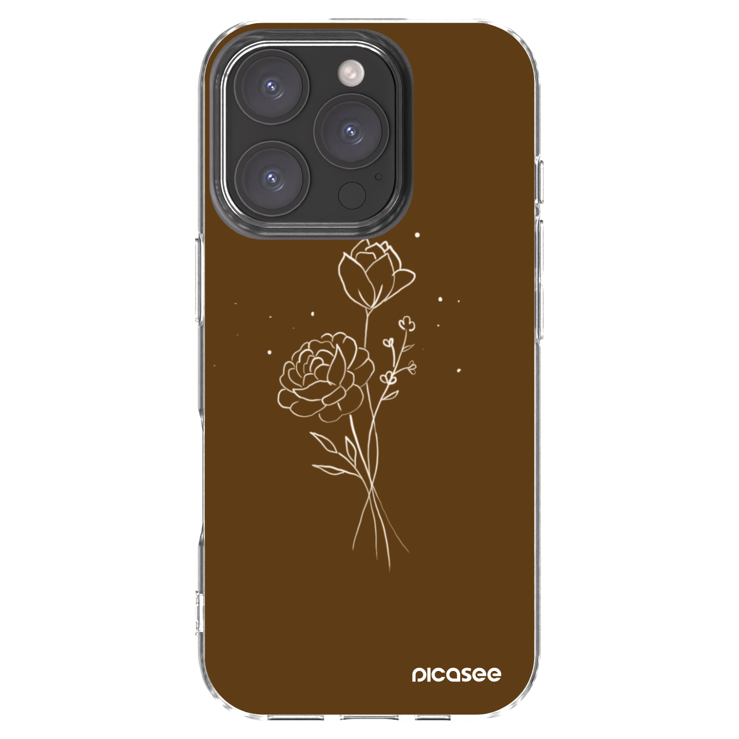 Picasee διαφανής θήκη σιλικόνης Apple iPhone 16 Pro - Brown flowers