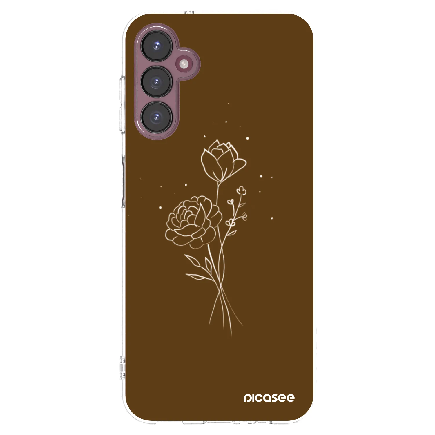 Picasee διαφανής θήκη σιλικόνης Samsung Galaxy A05s A057G - Brown flowers