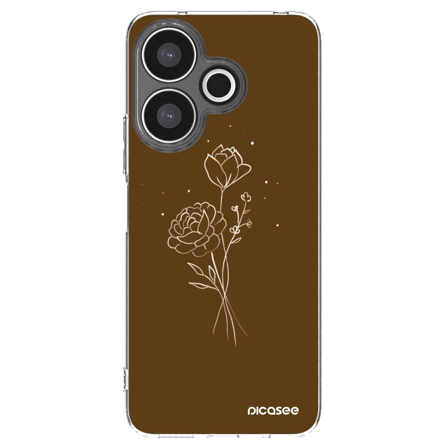 Picasee διαφανής θήκη σιλικόνης Xiaomi Redmi 13 4G - Brown flowers