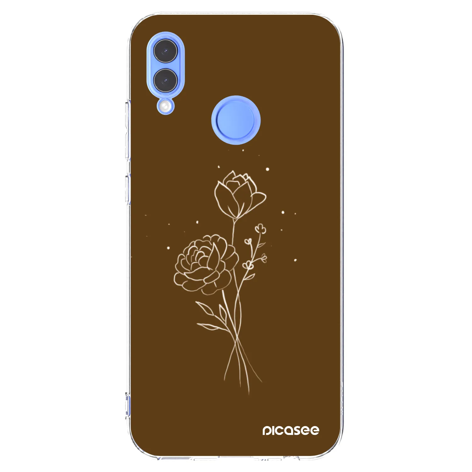 Picasee διαφανής θήκη σιλικόνης Honor 10 Lite - Brown flowers