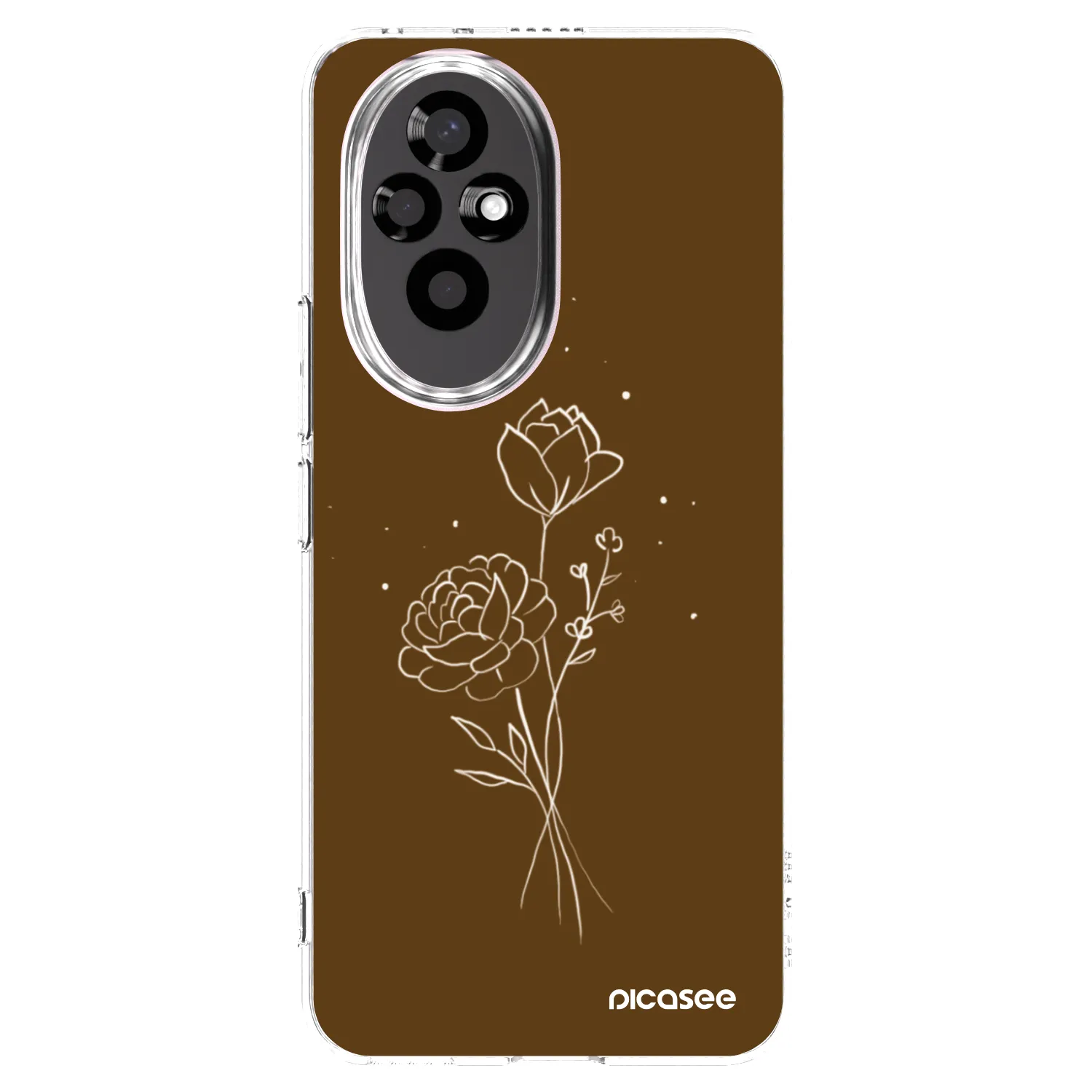 Picasee διαφανής θήκη σιλικόνης Honor 200 Pro 5G - Brown flowers