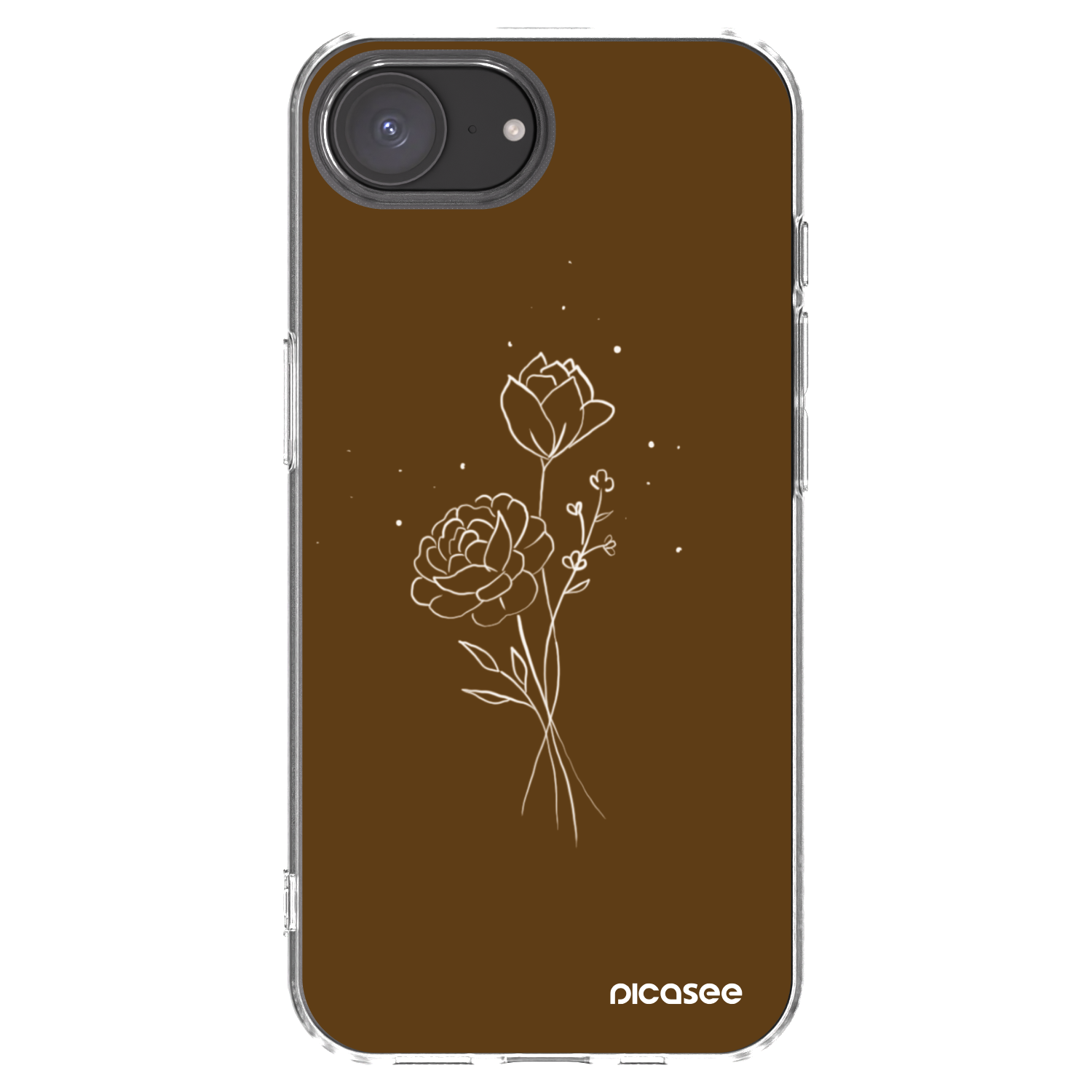 Picasee διαφανής θήκη σιλικόνης Apple iPhone 16e - Brown flowers