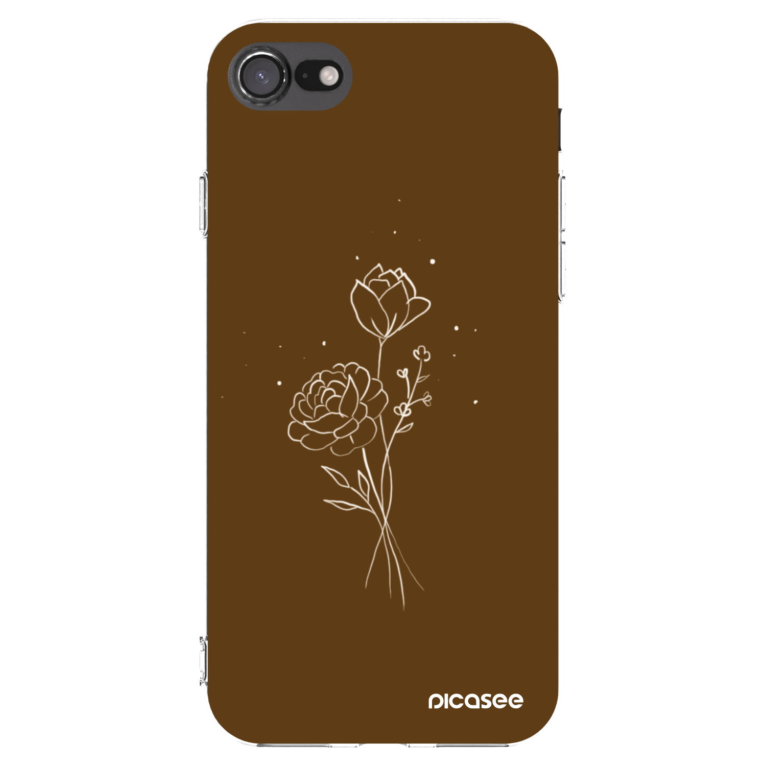 Picasee διαφανής θήκη σιλικόνης Apple iPhone 7 - Brown flowers