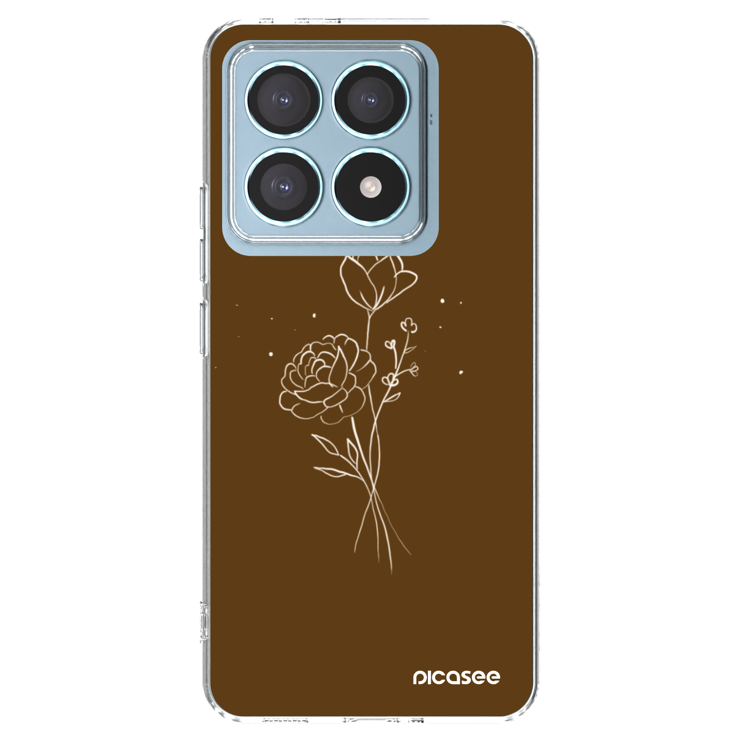 Picasee διαφανής θήκη σιλικόνης Xiaomi 14T Pro - Brown flowers