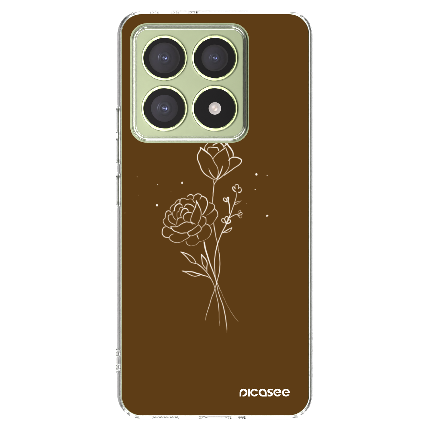 Picasee διαφανής θήκη σιλικόνης Xiaomi 14T - Brown flowers