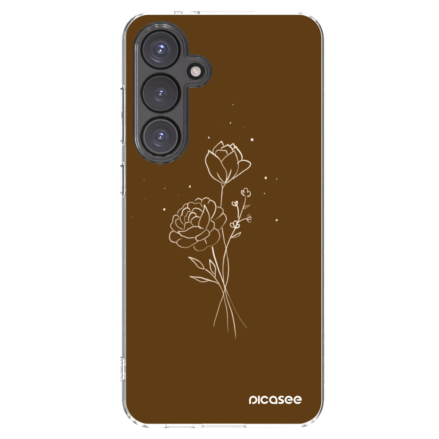 Picasee διαφανής θήκη σιλικόνης Samsung Galaxy S24 FE S721B - Brown flowers