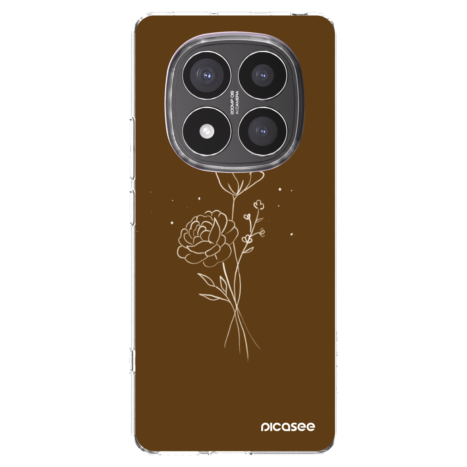 Picasee διαφανής θήκη σιλικόνης Xiaomi Redmi Note 14 Pro+ 5G - Brown flowers