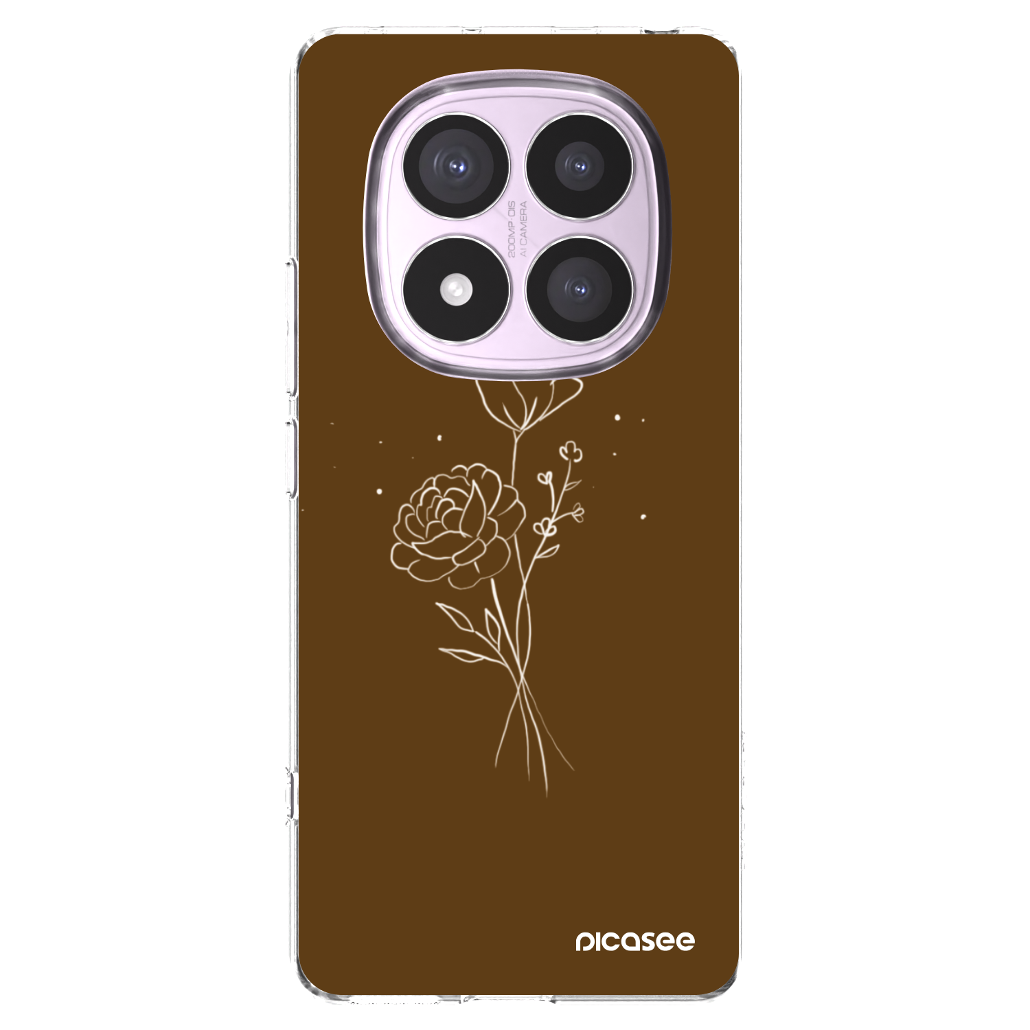 Picasee διαφανής θήκη σιλικόνης Xiaomi Redmi Note 14 Pro 5G - Brown flowers
