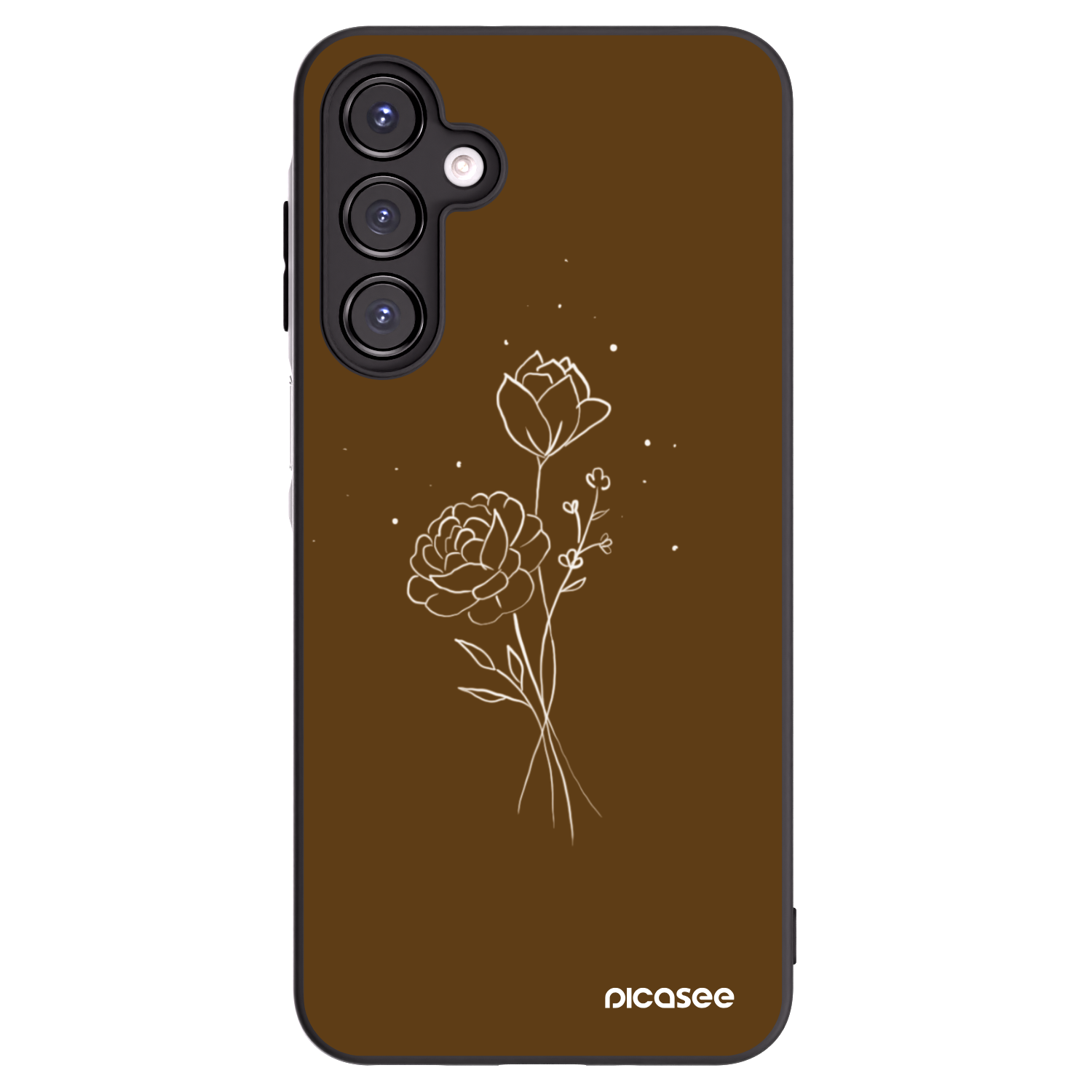 Picasee Μαύρη θήκη σιλικόνης για Samsung Galaxy A16 5G - Brown flowers