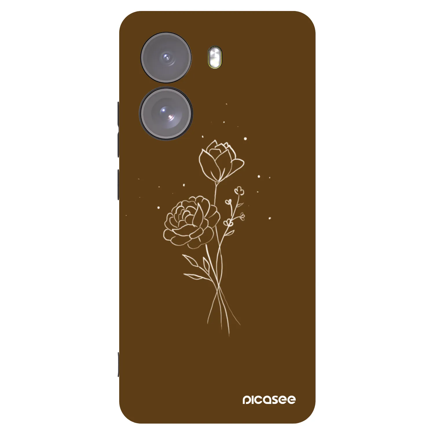 Picasee Μαύρη θήκη σιλικόνης για Xiaomi Poco X7 - Brown flowers