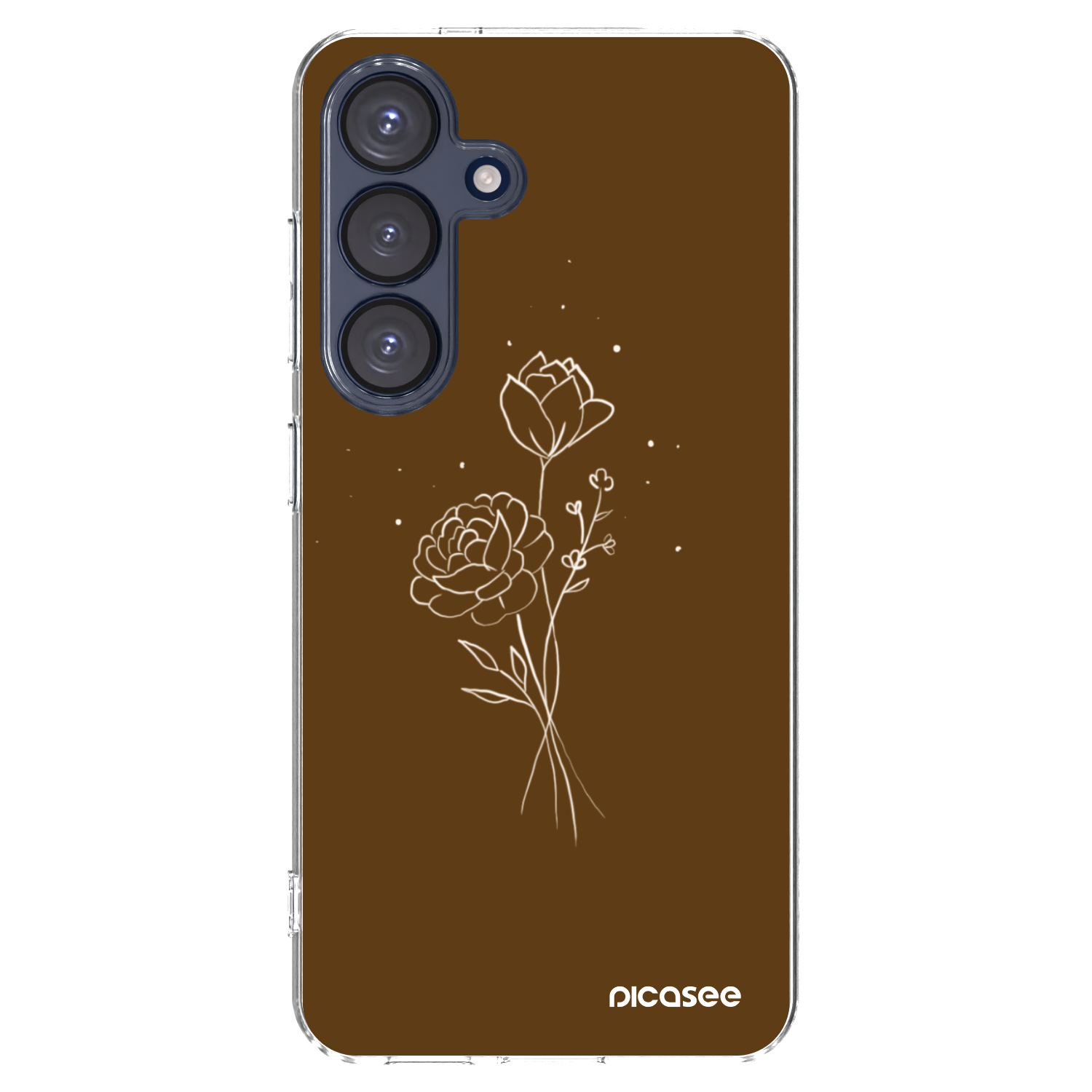 Picasee διαφανής θήκη σιλικόνης Samsung Galaxy S25 5G - Brown flowers