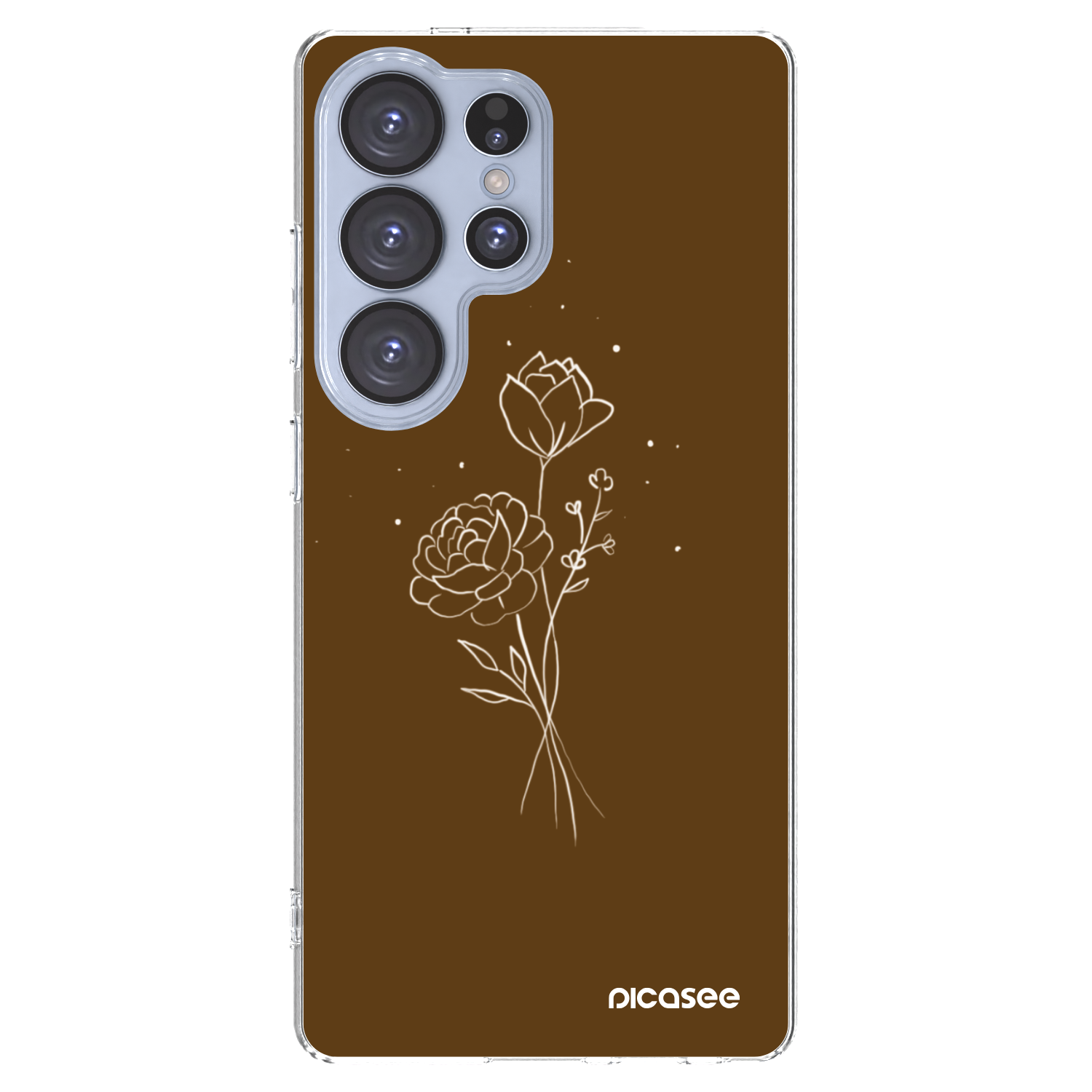 Picasee διαφανής θήκη σιλικόνης Samsung Galaxy S25 Ultra 5G - Brown flowers