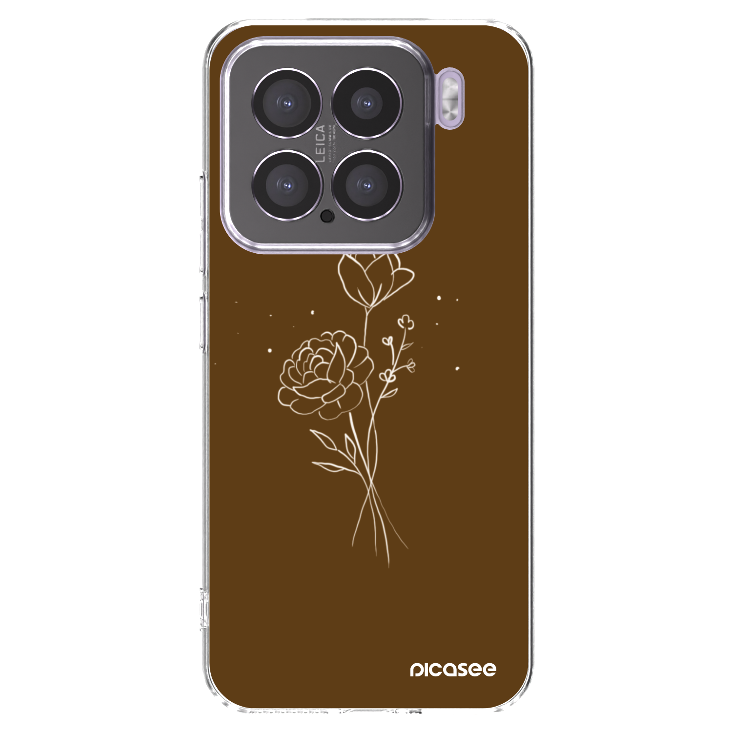 Picasee διαφανής θήκη σιλικόνης Xiaomi 15 - Brown flowers
