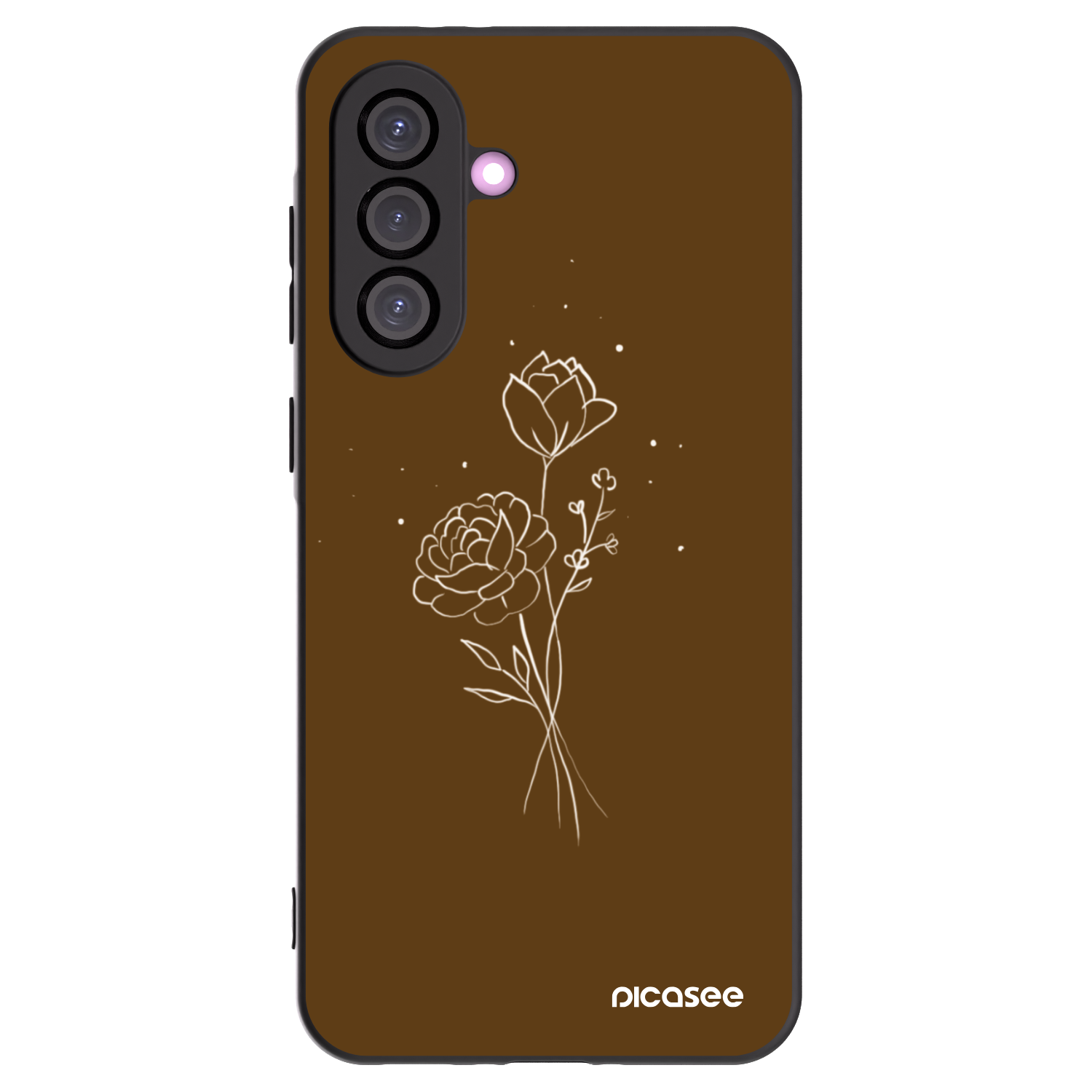 Picasee Μαύρη θήκη σιλικόνης για Samsung Galaxy A36 5G - Brown flowers