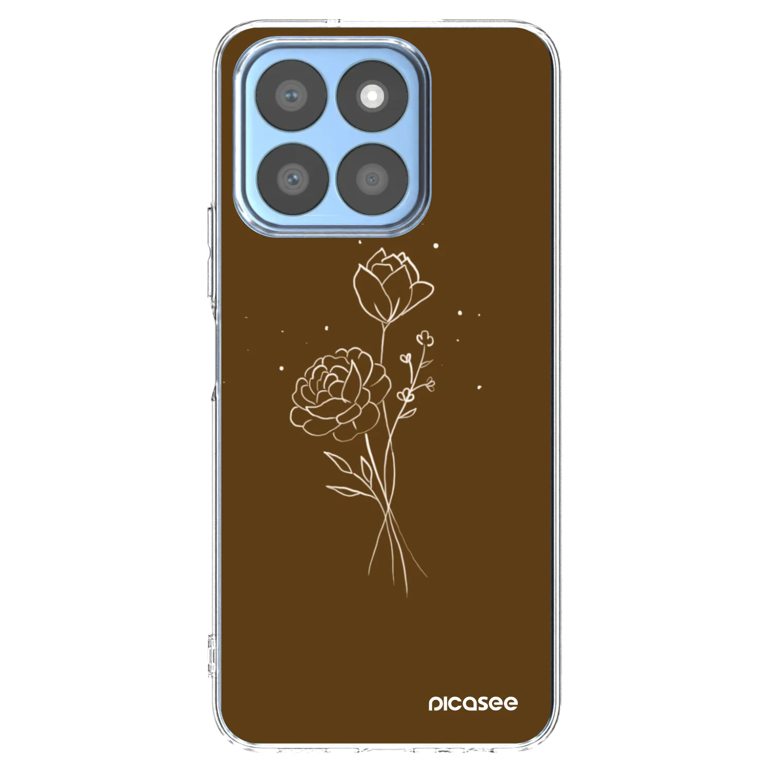 Picasee διαφανής θήκη σιλικόνης Honor X8c - Brown flowers