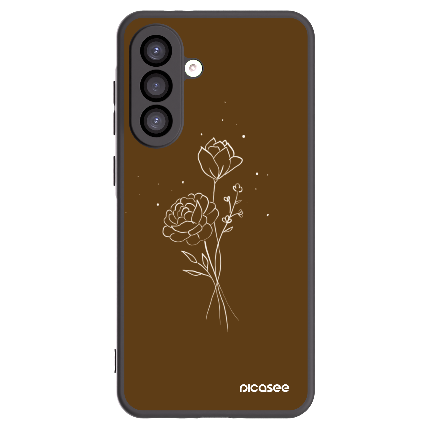 Picasee Μαύρη θήκη σιλικόνης για Samsung Galaxy A26 5G A266B - Brown flowers