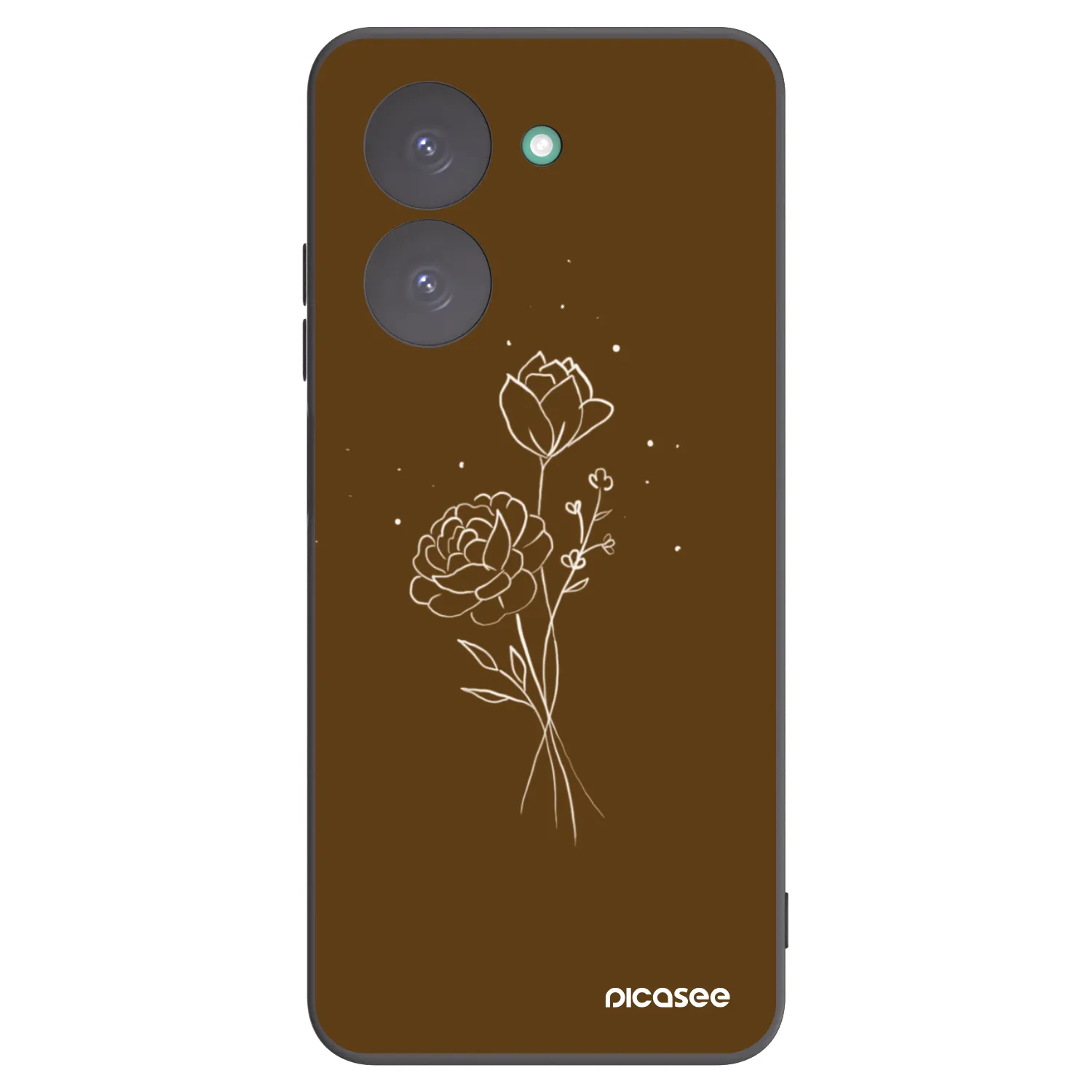 Picasee Μαύρη θήκη σιλικόνης για Xiaomi Redmi A5 - Brown flowers