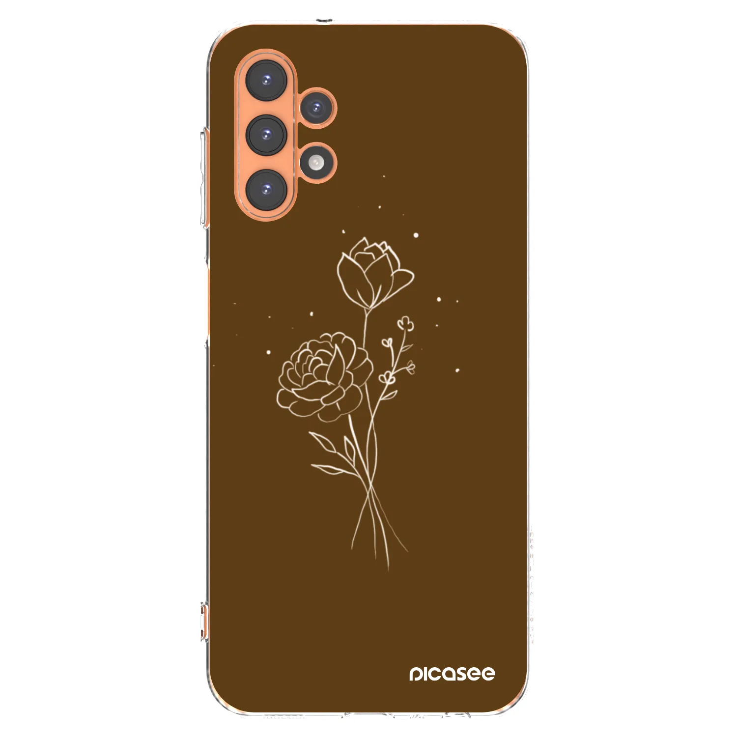 Picasee διαφανής θήκη σιλικόνης Samsung Galaxy A13 5G - Brown flowers