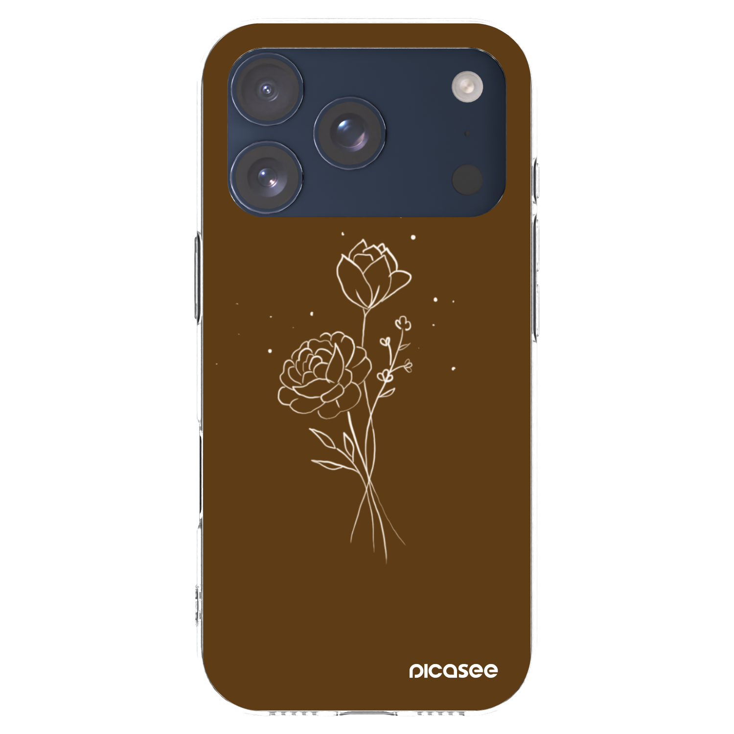 Picasee διαφανής θήκη σιλικόνης Apple iPhone 17 Pro - Brown flowers
