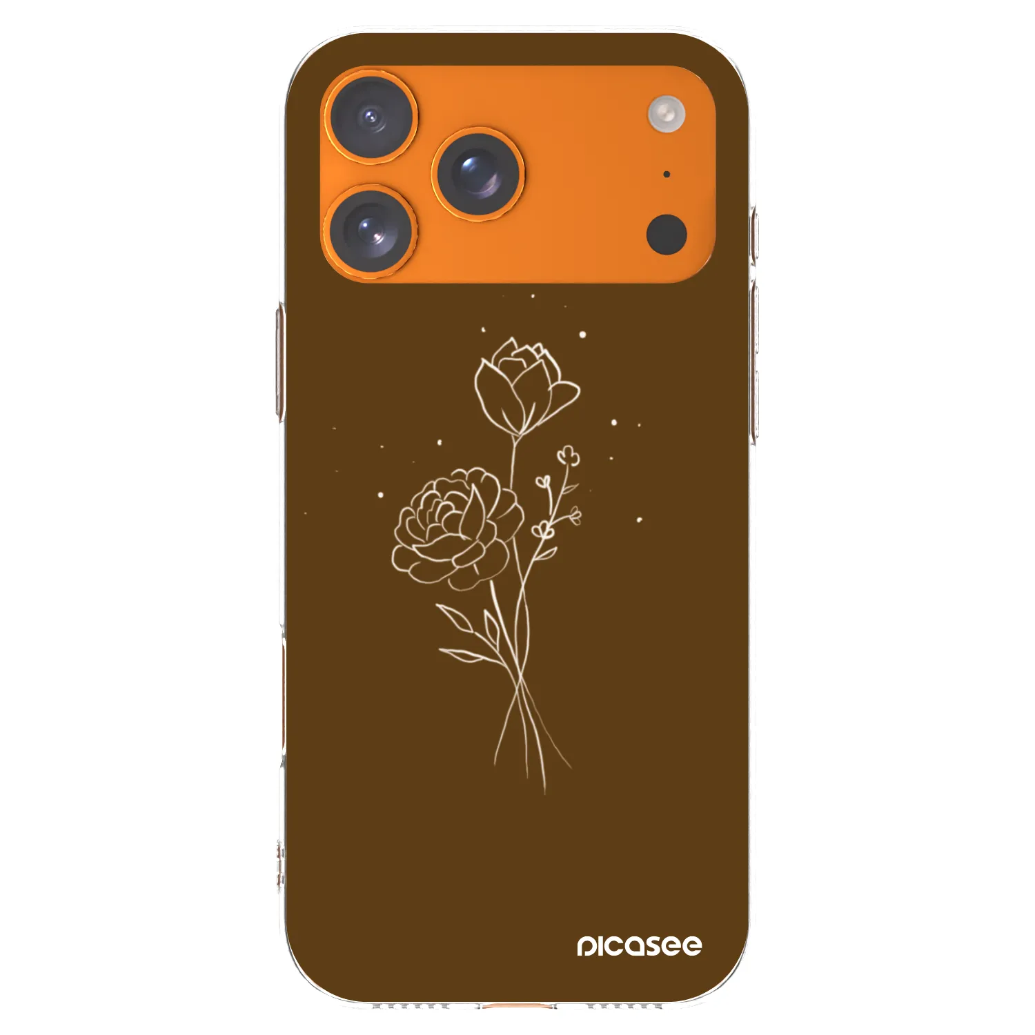 Picasee διαφανής θήκη σιλικόνης Apple iPhone 17 Pro Max - Brown flowers