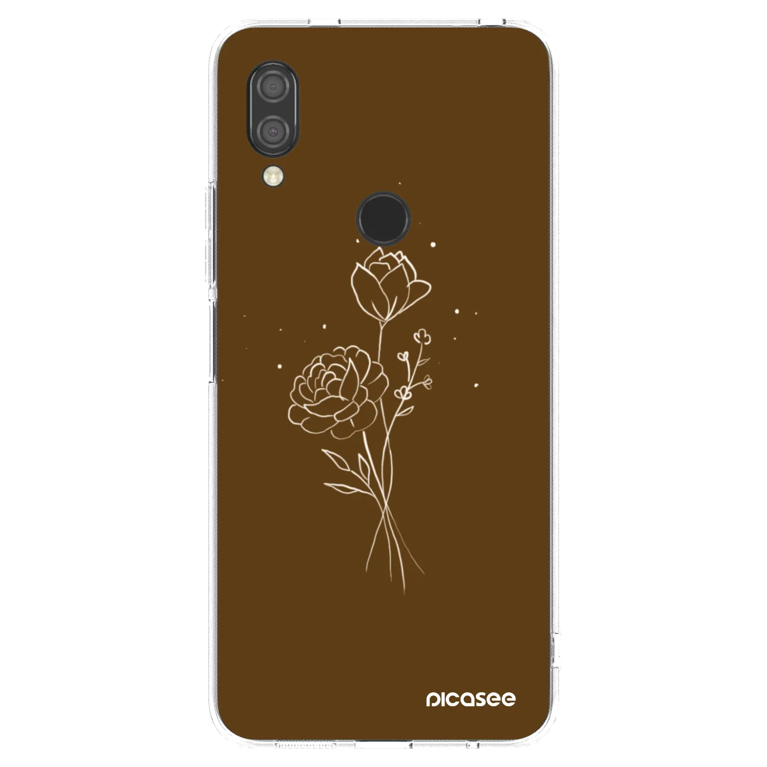 Picasee διαφανής θήκη σιλικόνης Xiaomi Redmi 7 - Brown flowers