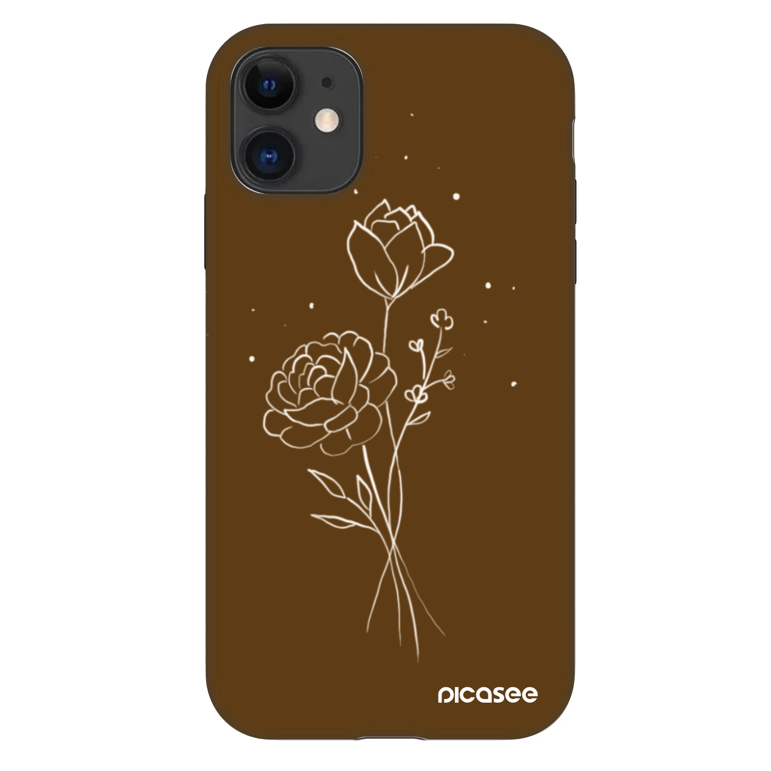 Picasee Fashion Case για Apple iPhone 11 - Brown flowers