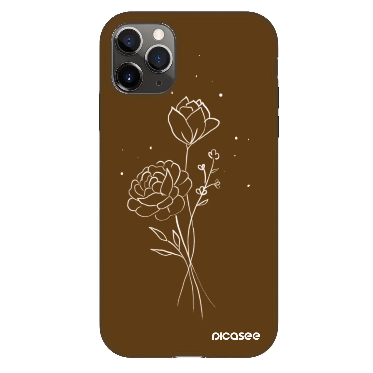 Picasee Fashion Case για Apple iPhone 11 Pro - Brown flowers