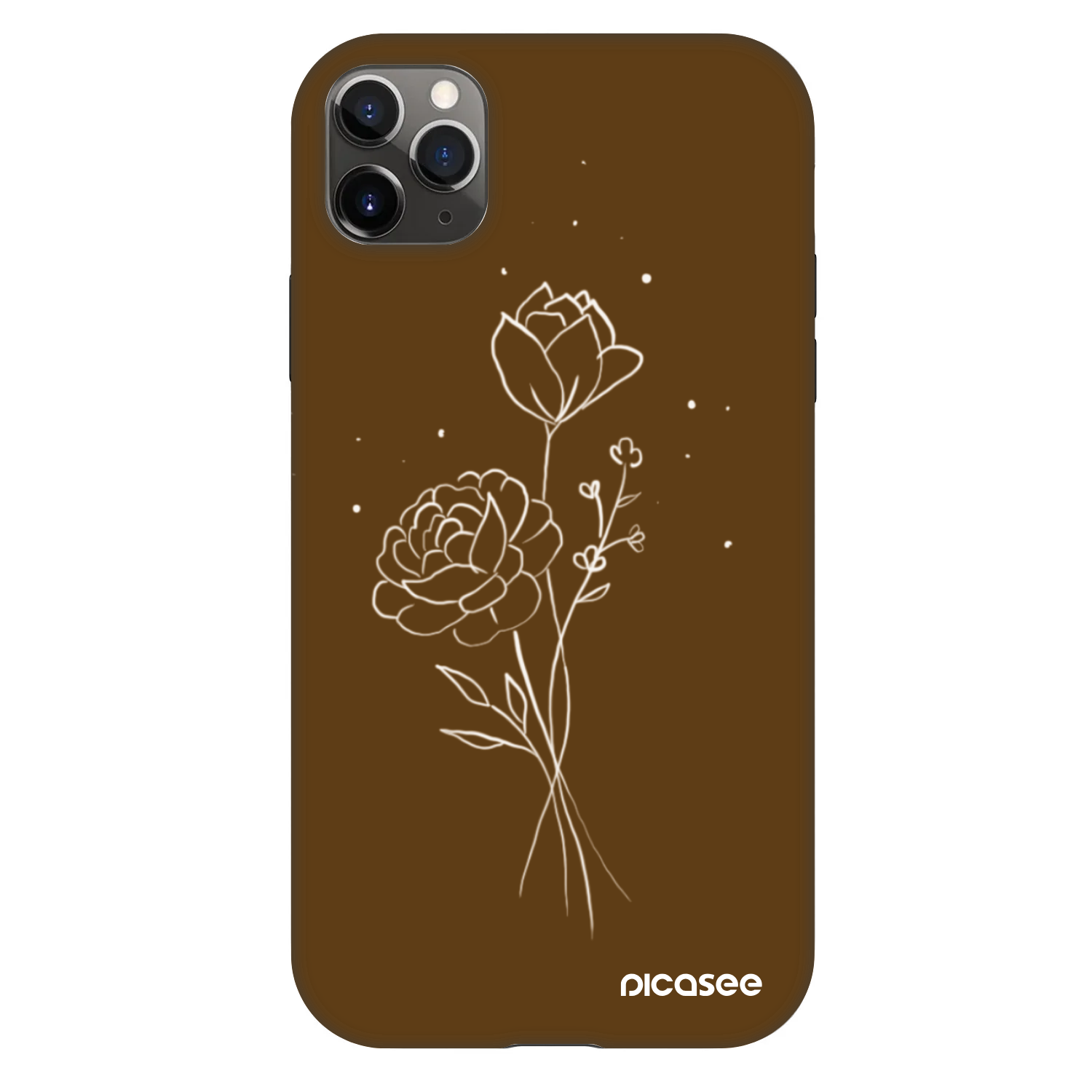 Picasee Fashion Case για Apple iPhone 11 Pro Max - Brown flowers
