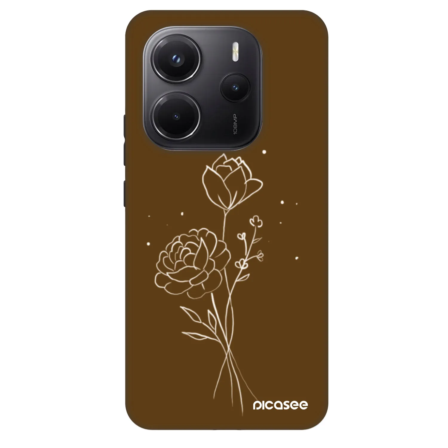 Picasee Fashion Case για Xiaomi Redmi Note 14 5G - Brown flowers