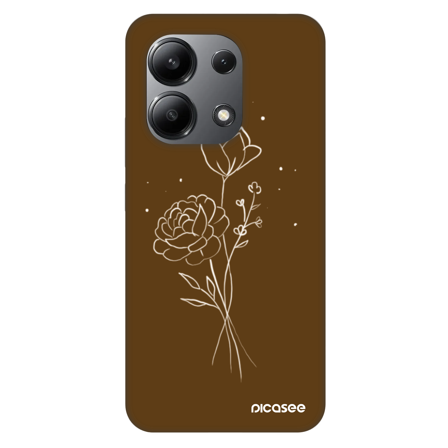 Picasee Fashion Case για Xiaomi Redmi Note 13 4G - Brown flowers