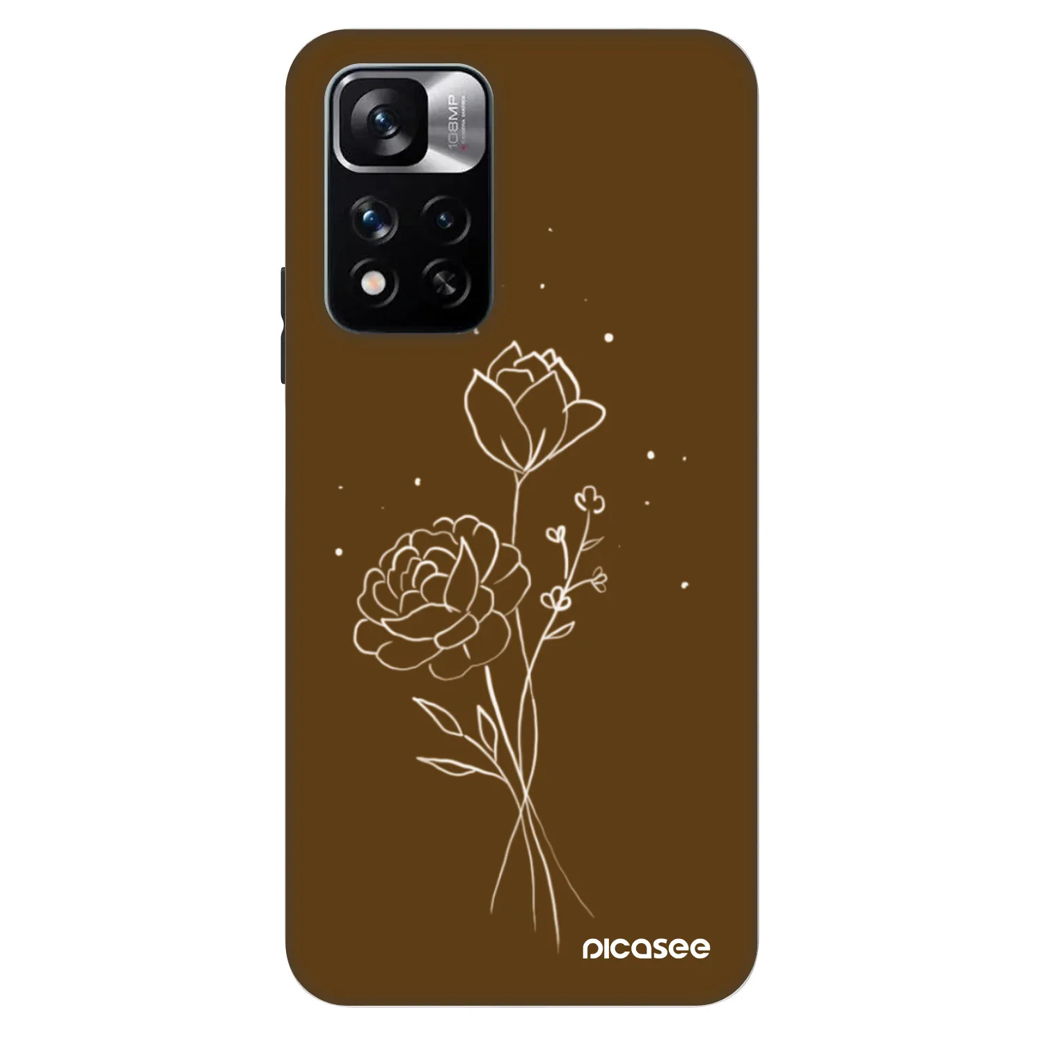 Picasee Fashion Case για Xiaomi Redmi Note 11 Pro 5G - Brown flowers