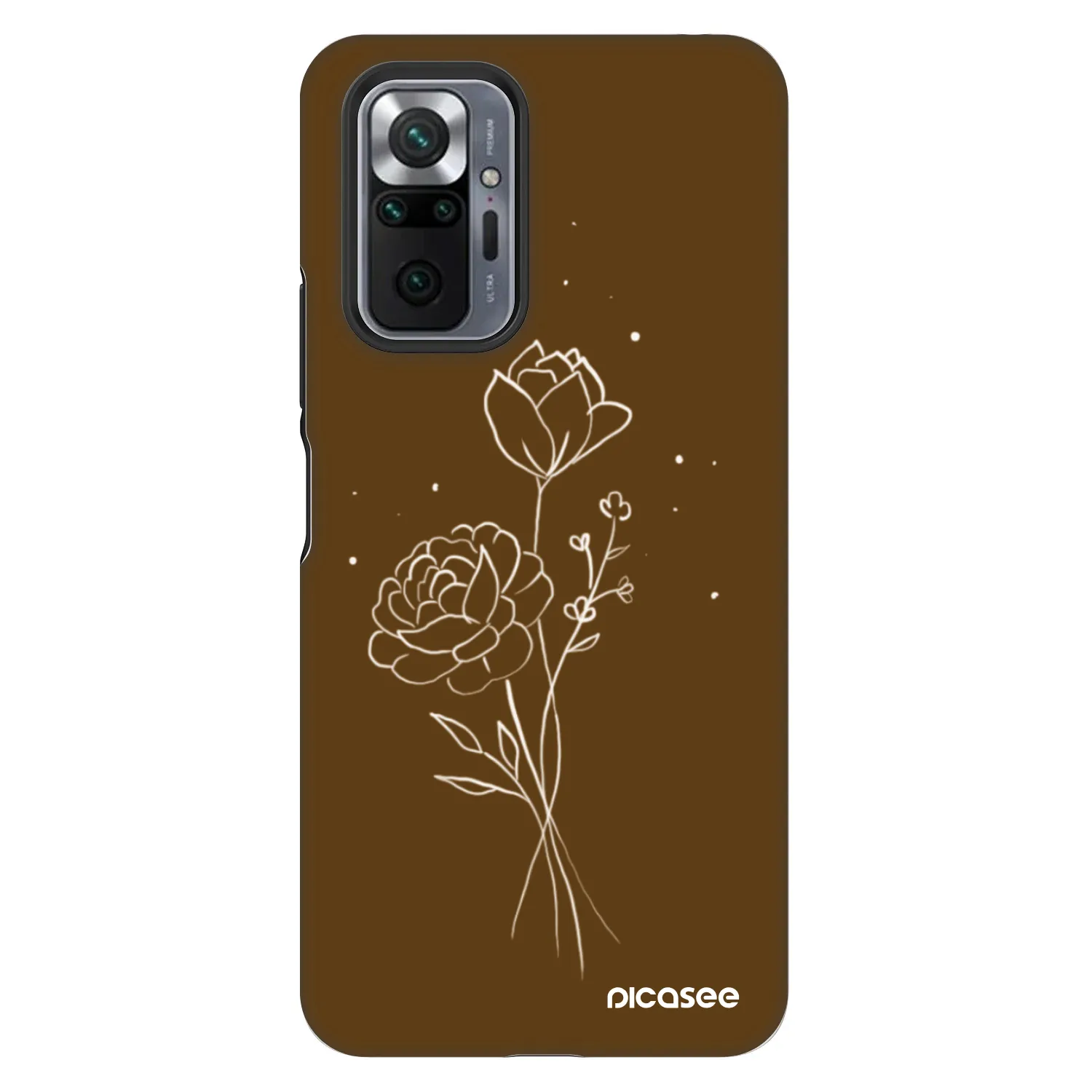 Picasee Fashion Case για Xiaomi Redmi Note 10 Pro - Brown flowers