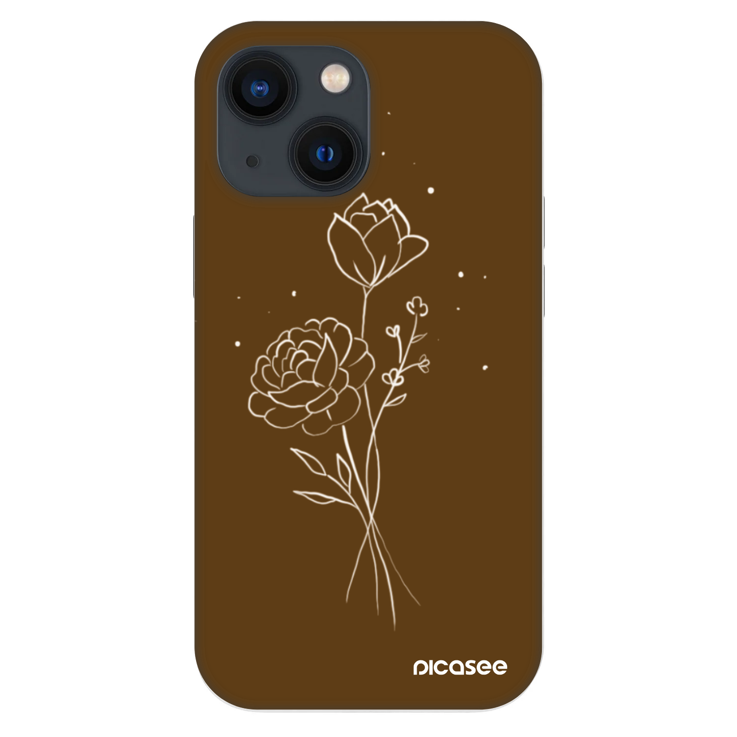 Picasee Fashion Case για Apple iPhone 13 mini - Brown flowers