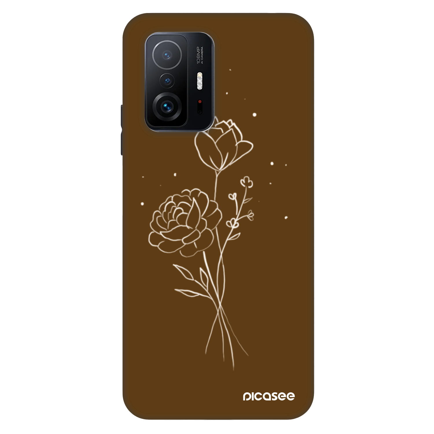 Picasee Fashion Case για Xiaomi 11T Pro - Brown flowers