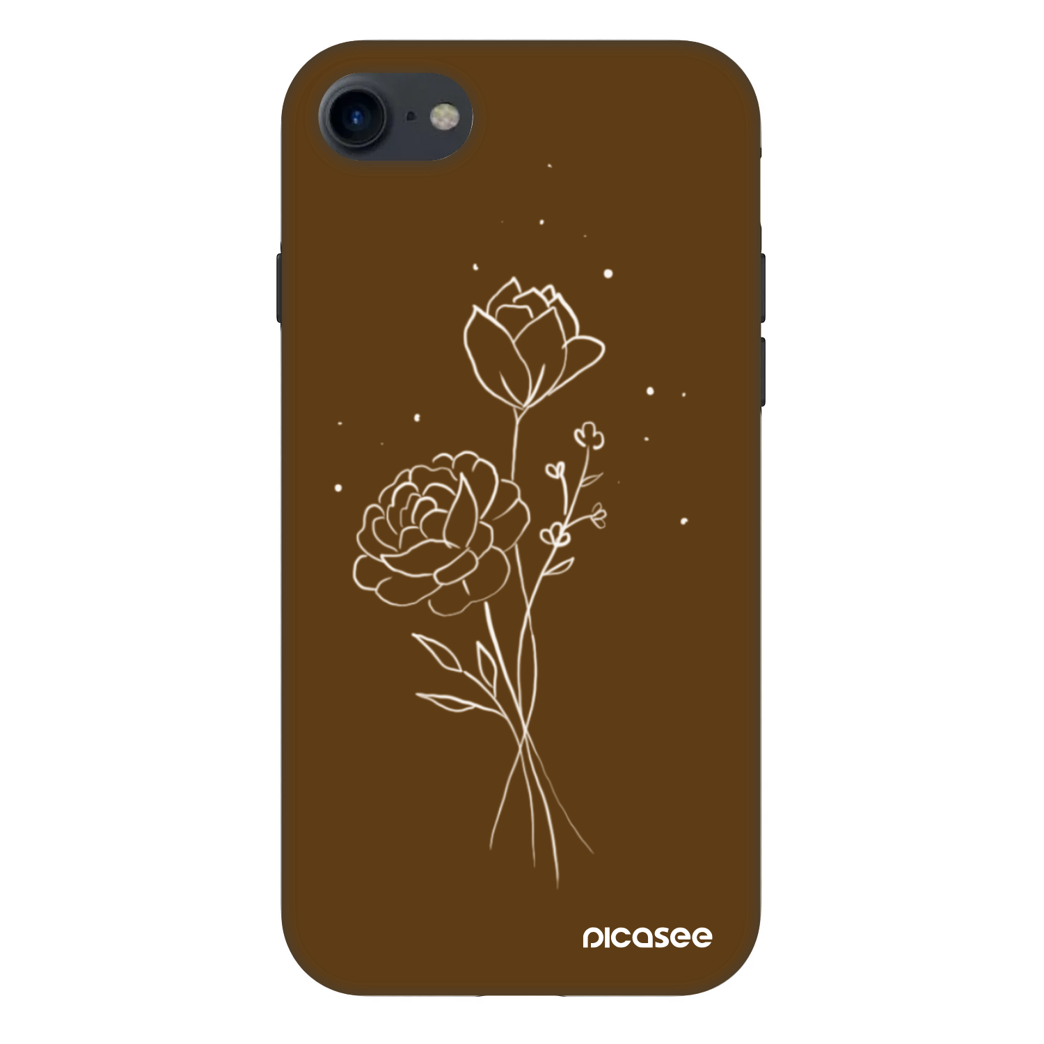 Picasee Fashion Case για Apple iPhone SE 2020 - Brown flowers