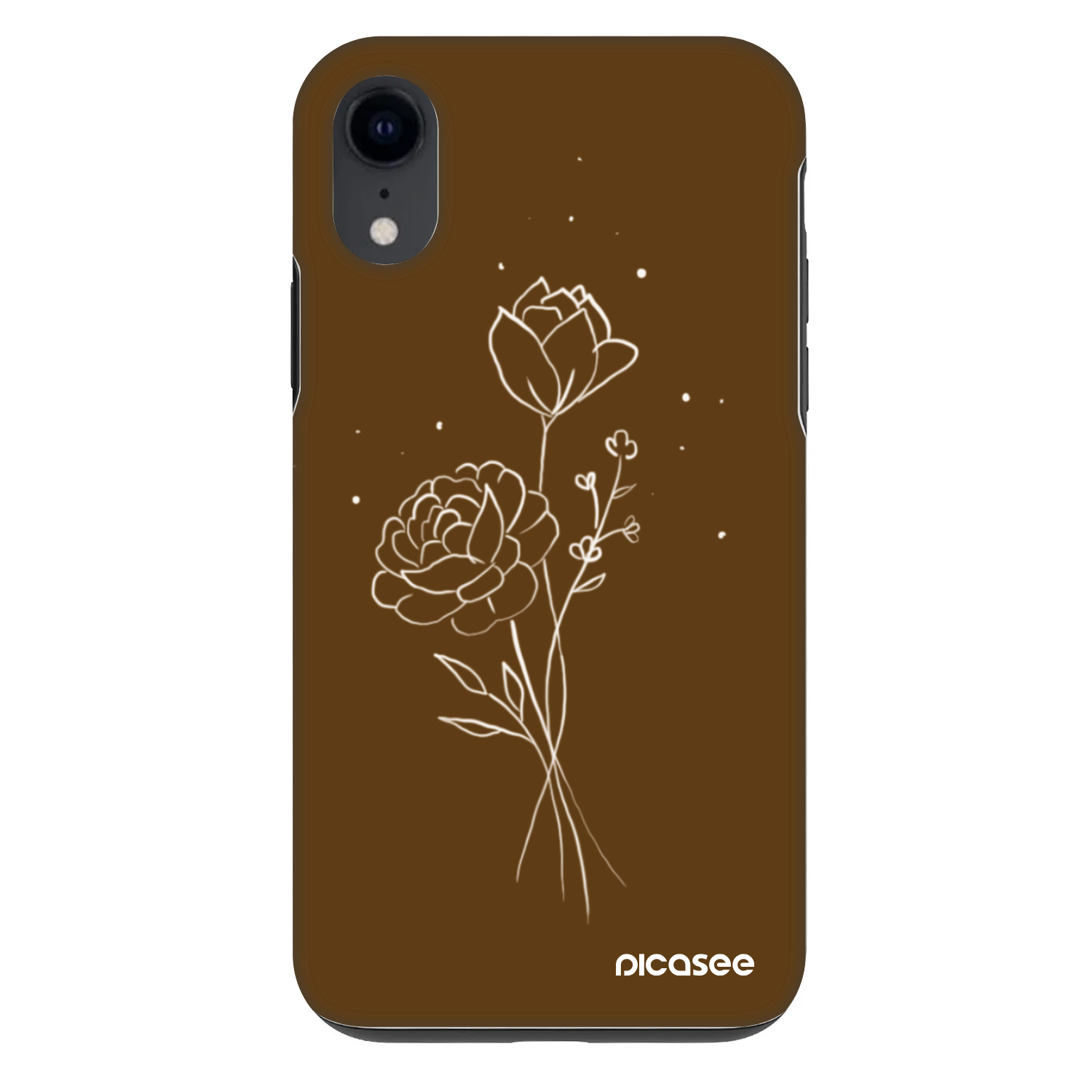 Picasee Fashion Case για Apple iPhone XR - Brown flowers