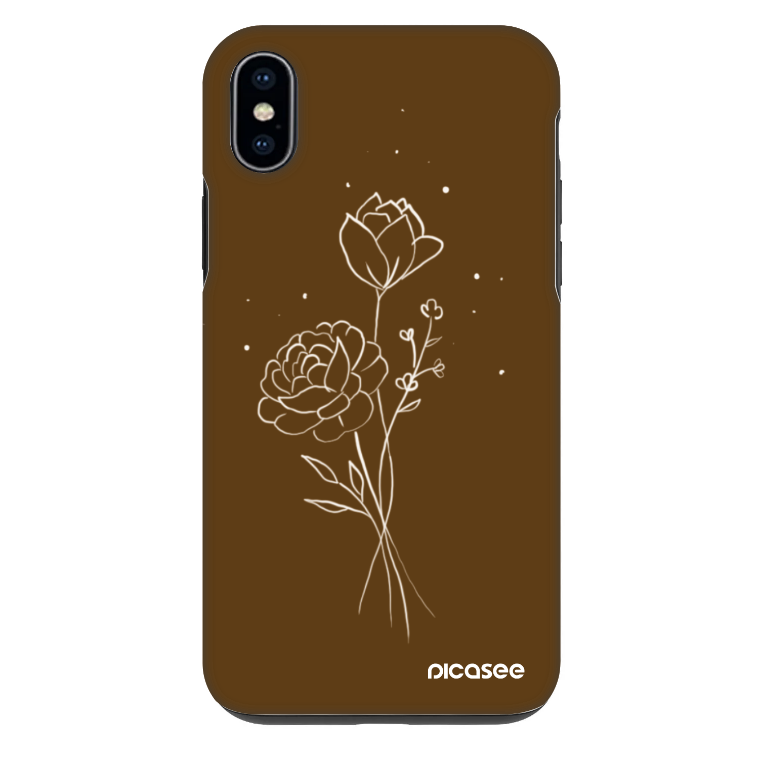 Picasee Fashion Case για Apple iPhone XS Max - Brown flowers