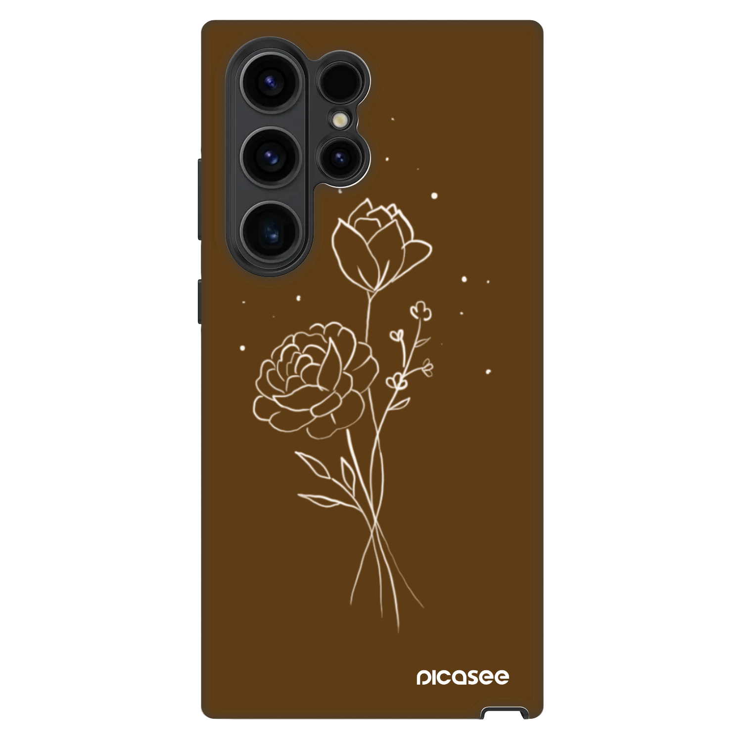 Picasee Fashion Case για Samsung Galaxy S22 Ultra 5G - Brown flowers