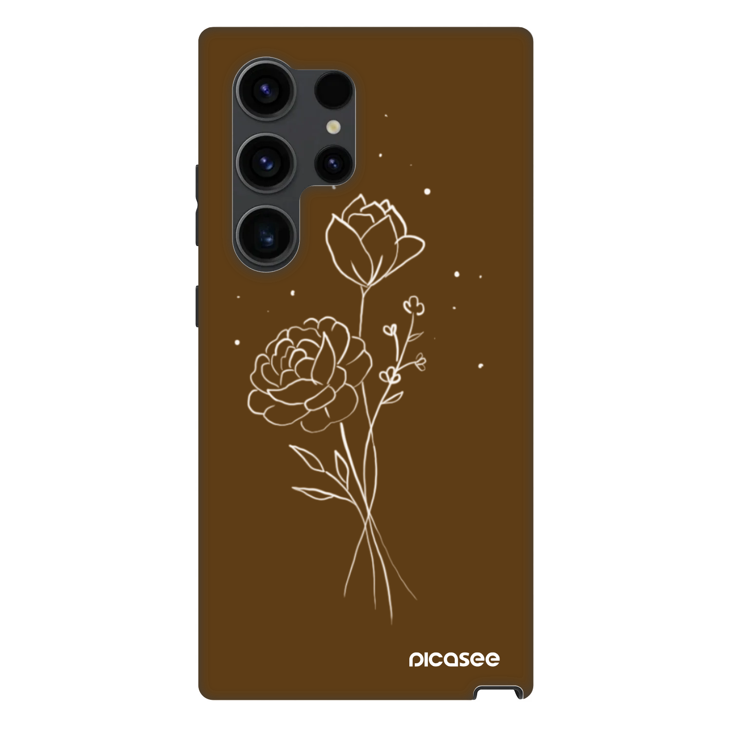 Picasee Fashion Case PowerShare pro Samsung Galaxy S24 Ultra S928B 5G - Brown flowers