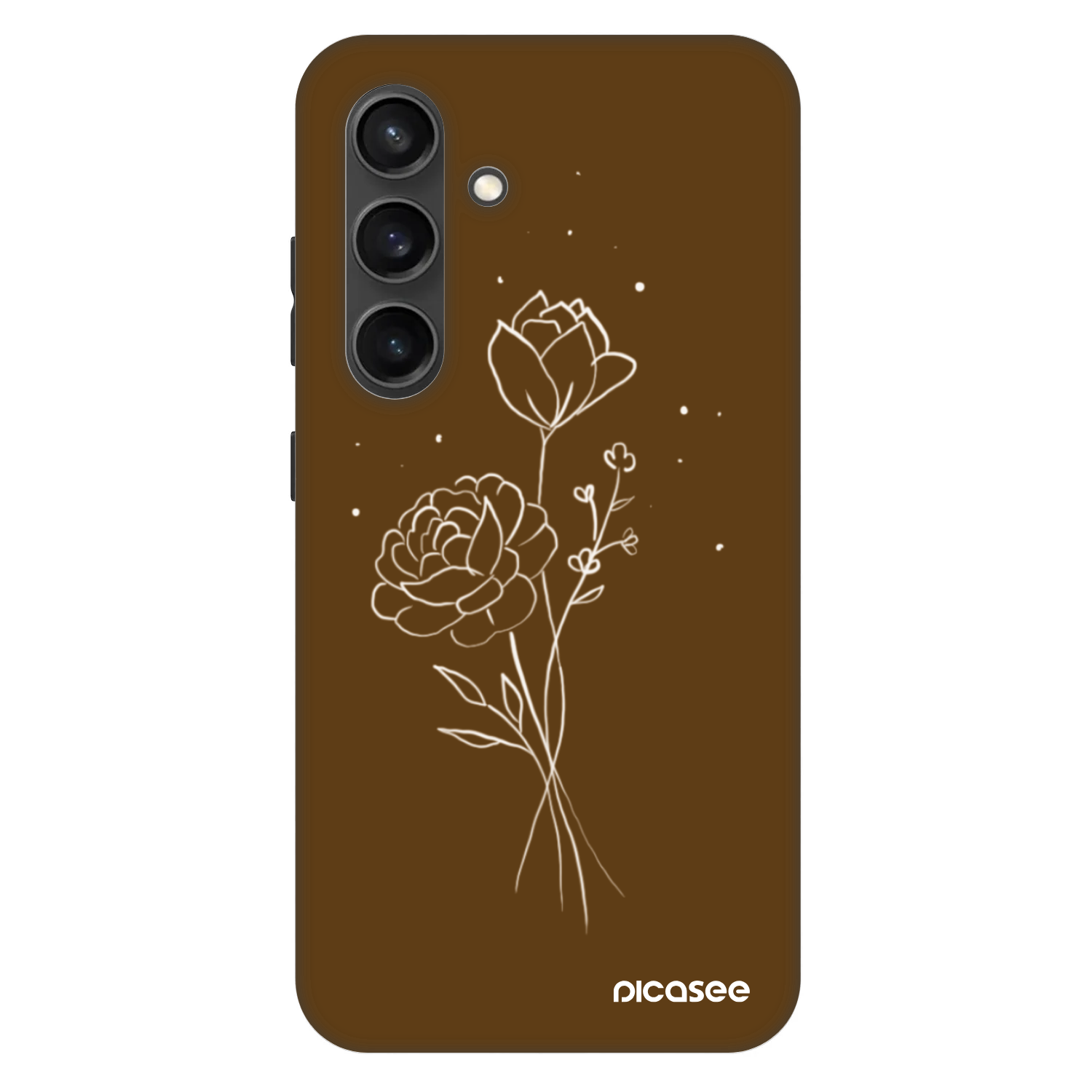Picasee Fashion Case PowerShare pro Samsung Galaxy S24+ S926B 5G - Brown flowers