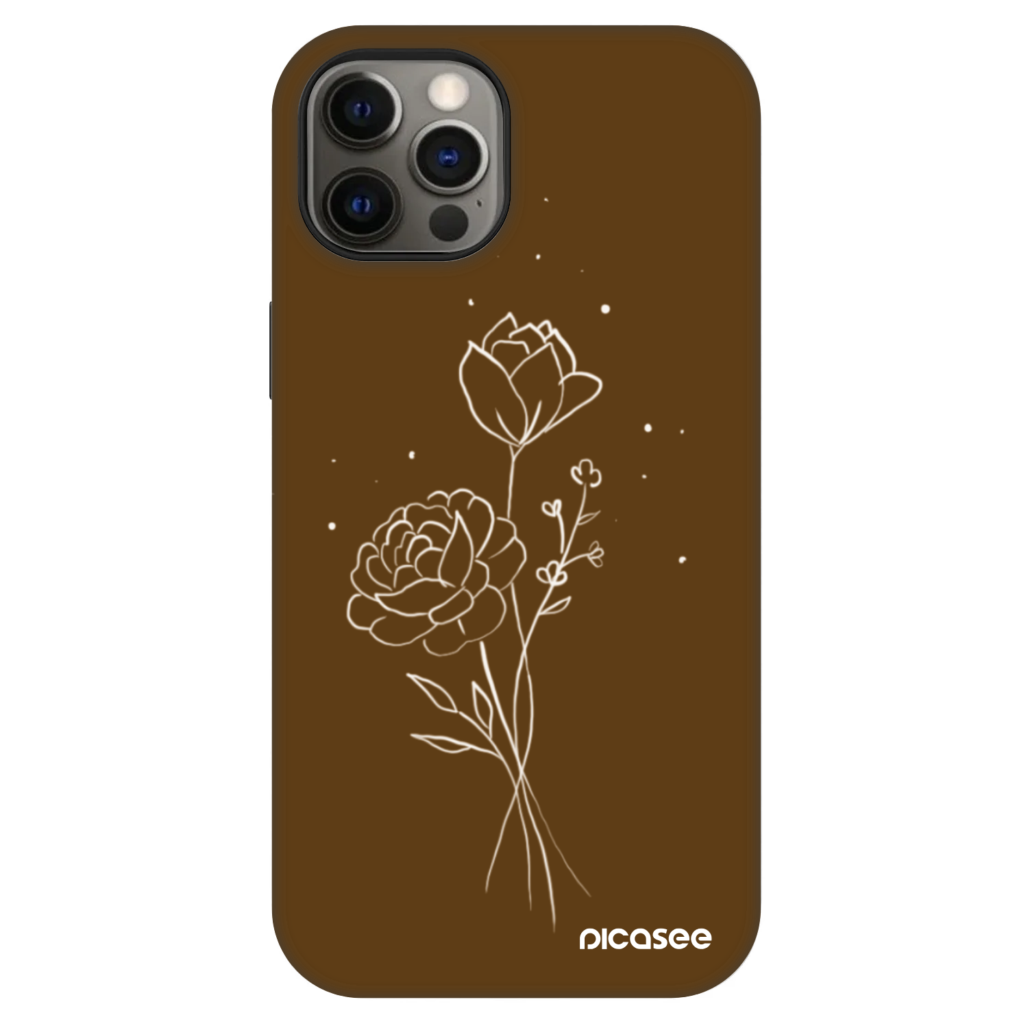 Picasee Fashion Case MagSafe για Apple iPhone 12 Pro - Brown flowers