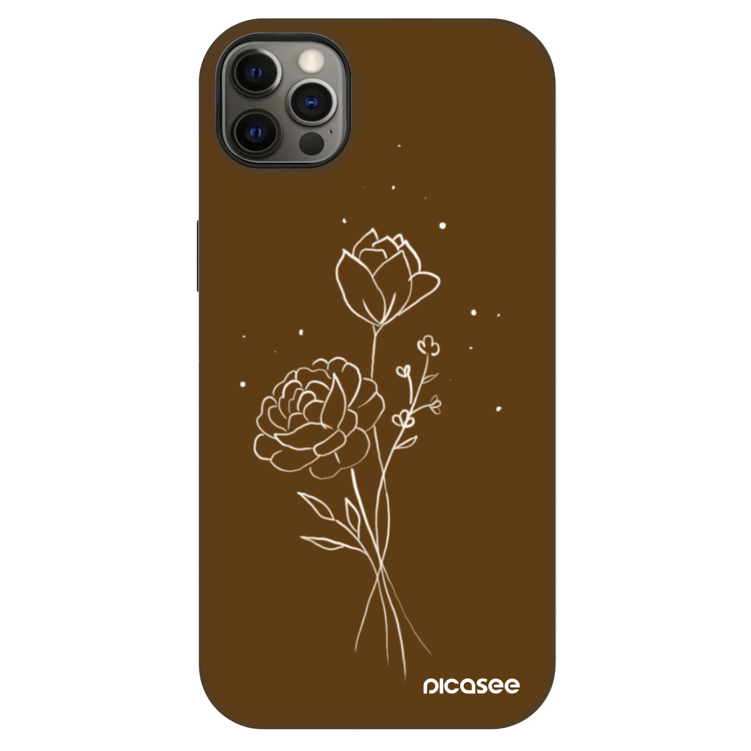 Picasee Fashion Case MagSafe για Apple iPhone 12 Pro Max - Brown flowers