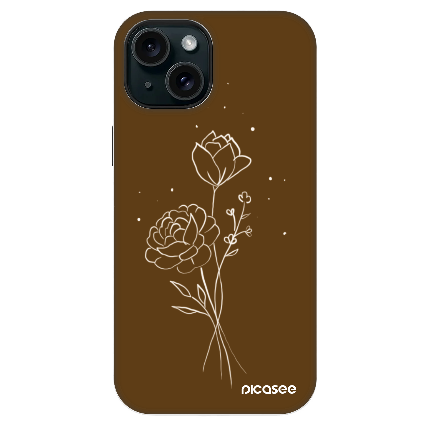 Picasee Fashion Case MagSafe για Apple iPhone 13 - Brown flowers
