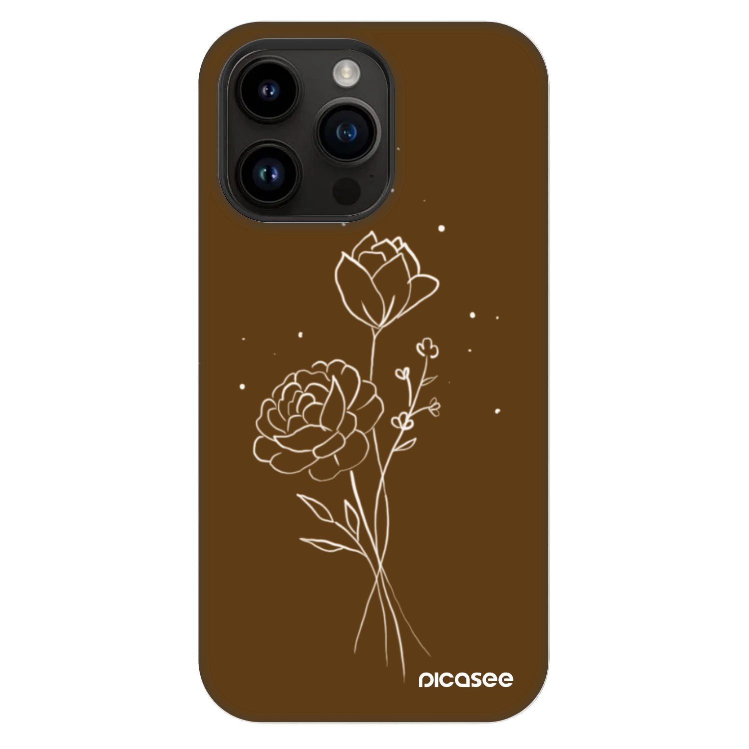 Picasee Fashion Case MagSafe για Apple iPhone 14 Pro Max - Brown flowers