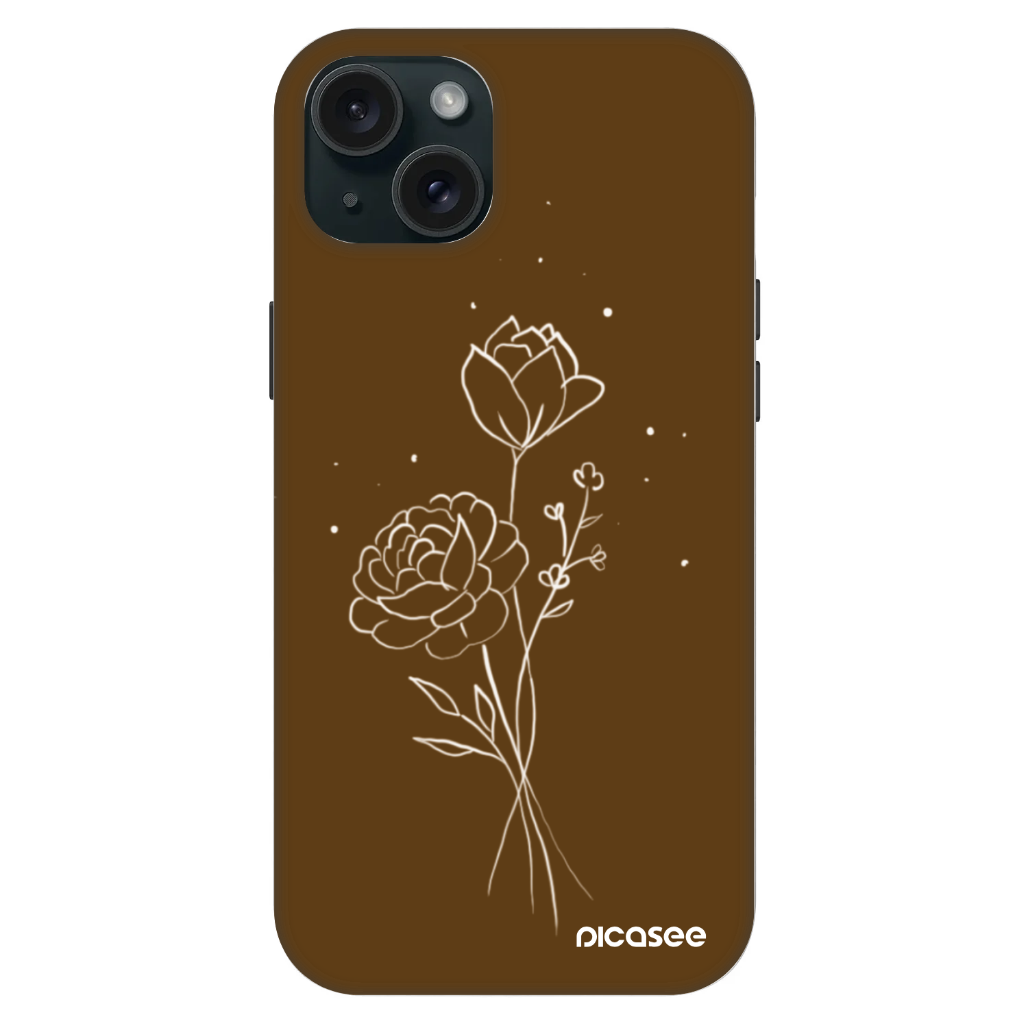 Picasee Fashion Case MagSafe για Apple iPhone 15 Plus - Brown flowers