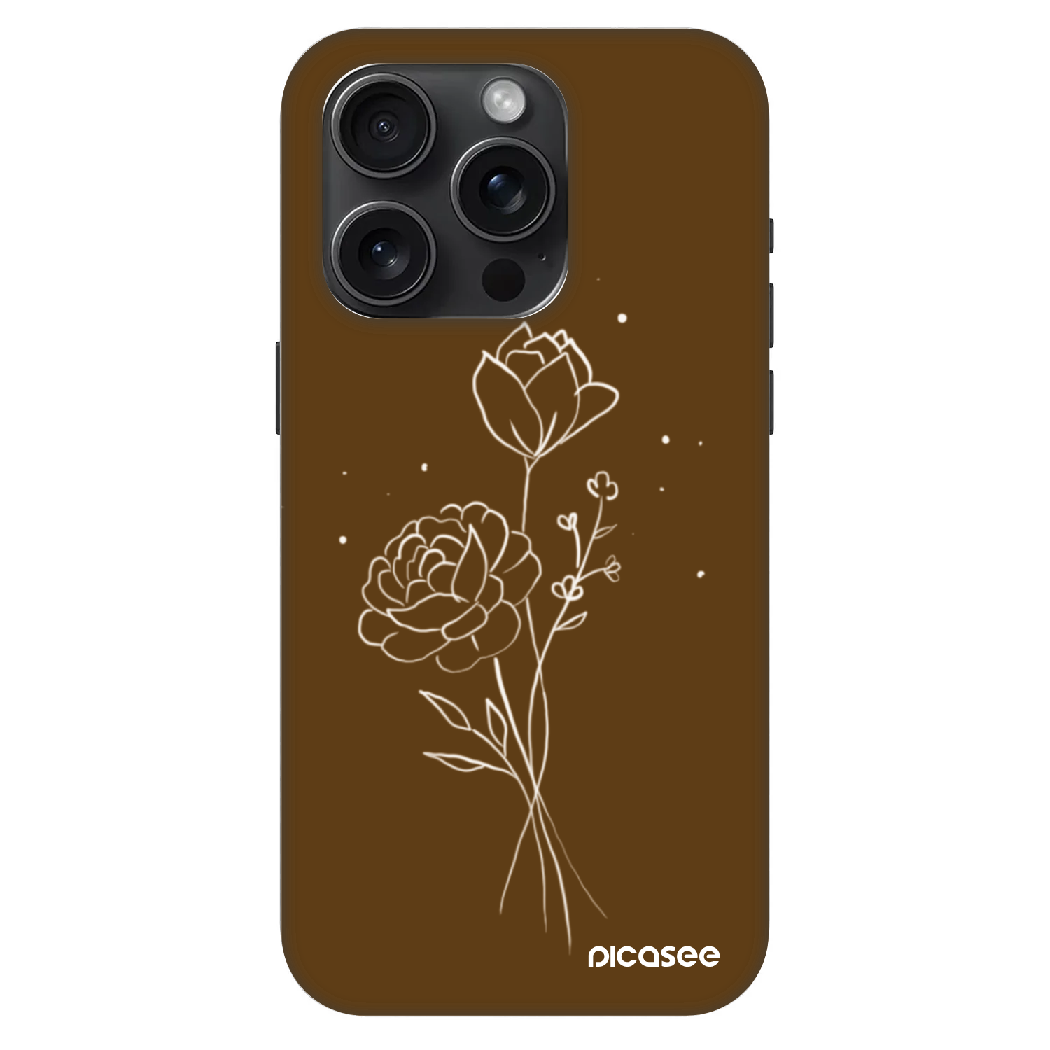 Picasee Fashion Case MagSafe για Apple iPhone 15 Pro - Brown flowers