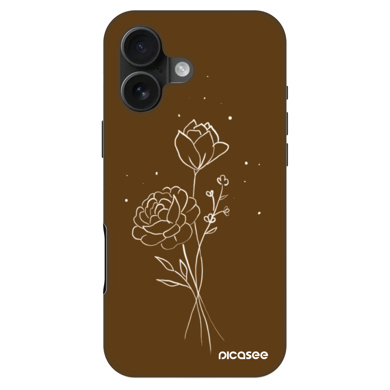 Picasee Fashion Case MagSafe για Apple iPhone 16 - Brown flowers