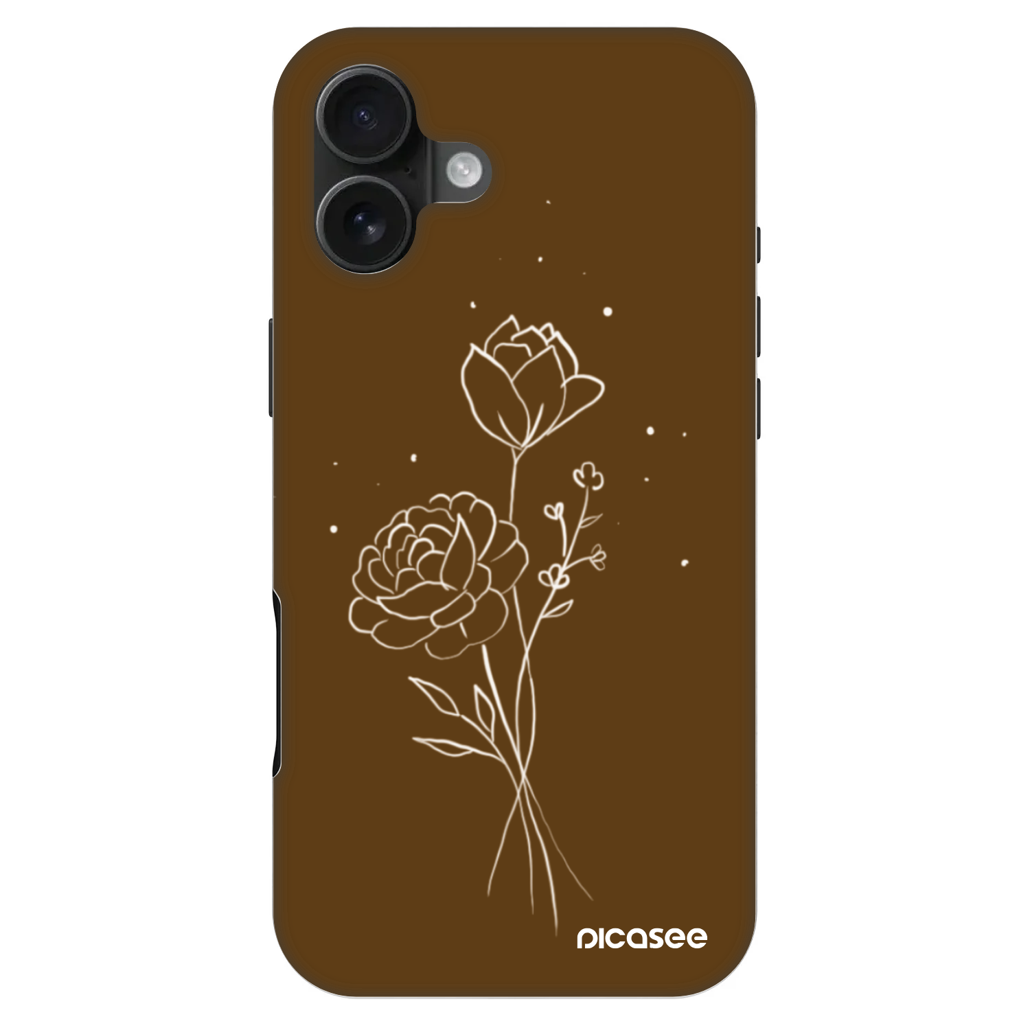 Picasee Fashion Case MagSafe για Apple iPhone 16 Plus - Brown flowers