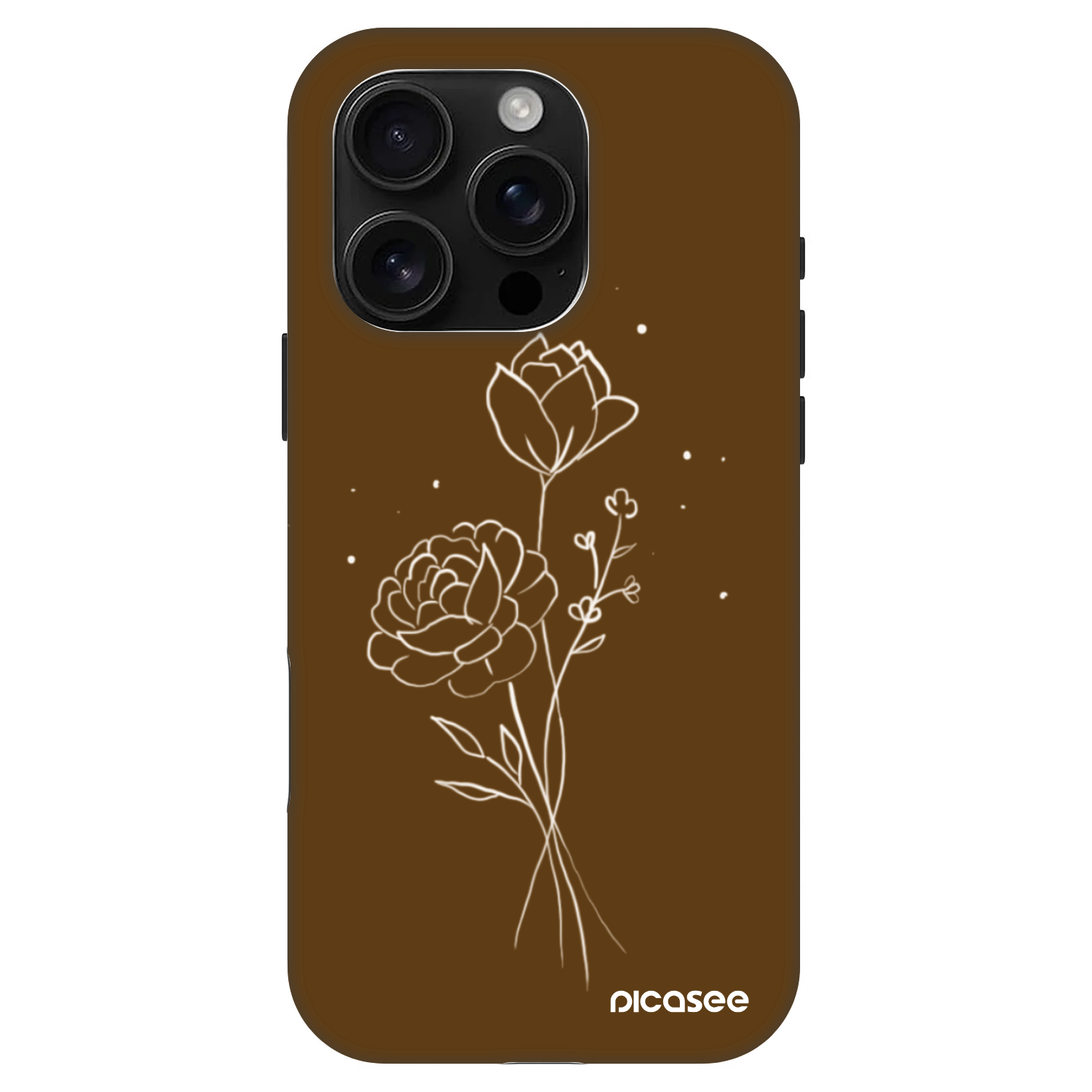 Picasee Fashion Case MagSafe για Apple iPhone 16 Pro - Brown flowers