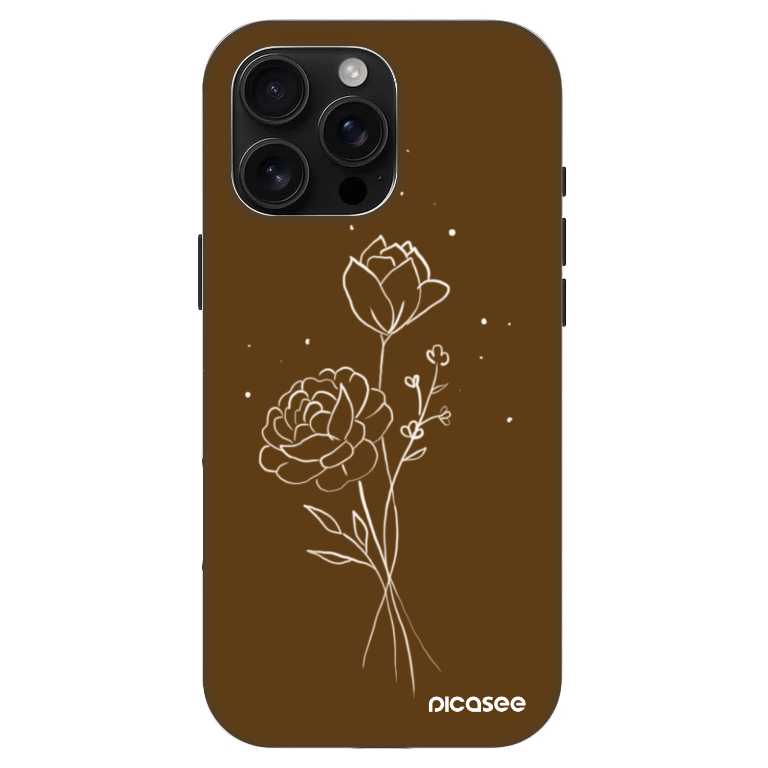 Picasee Fashion Case MagSafe για Apple iPhone 16 Pro Max - Brown flowers